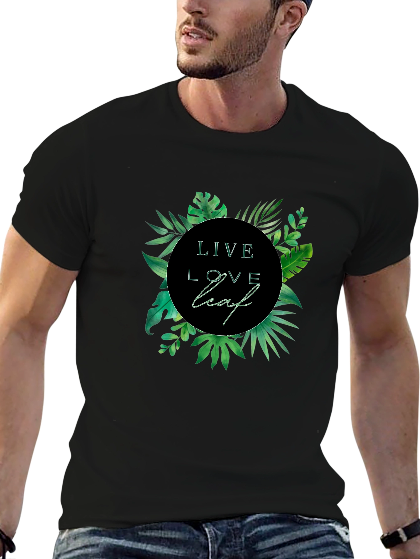 Live Love Leaf Graphic Tee - Nature Inspired Style