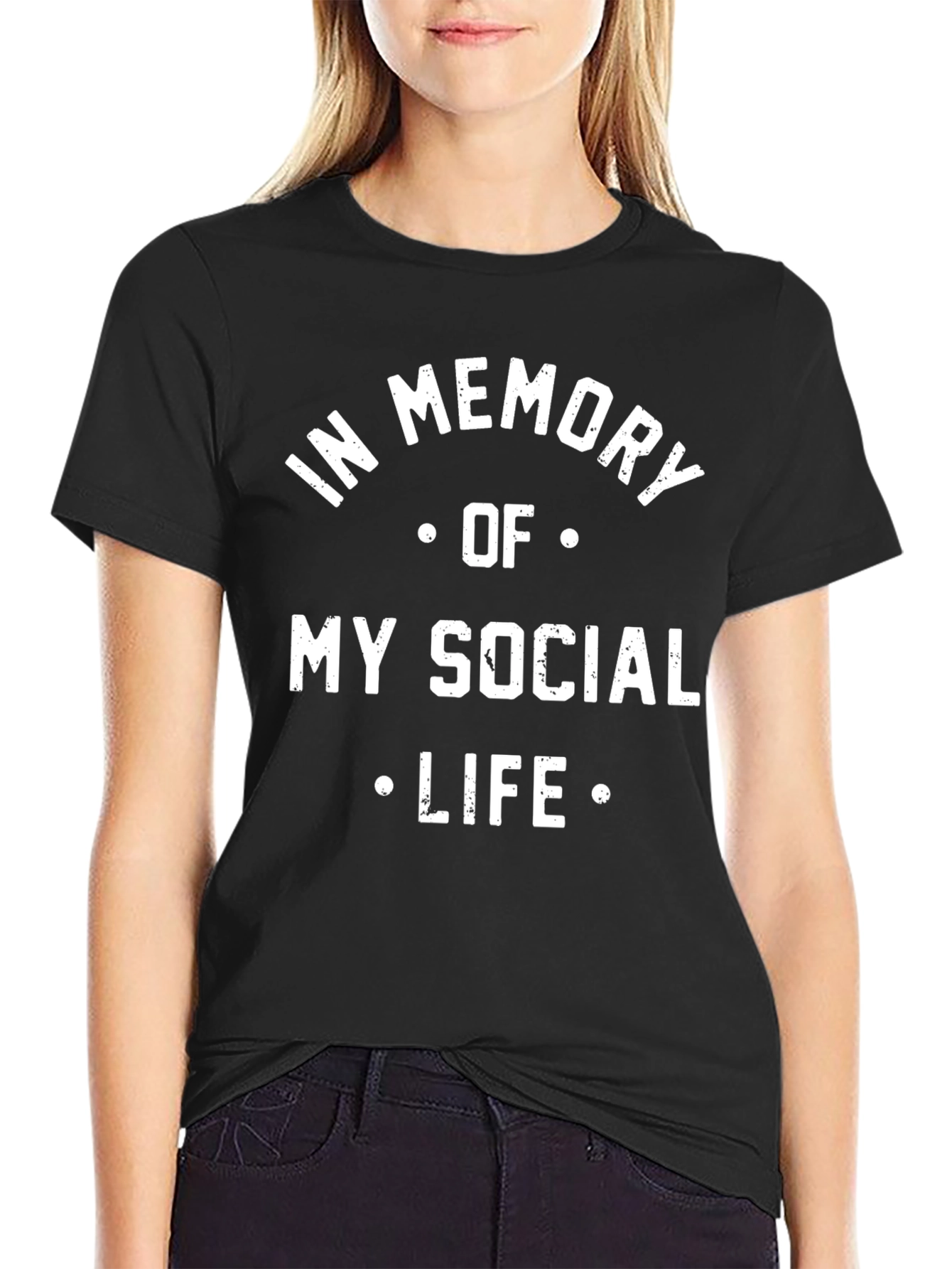 In Memory of My Social Life Graphic Tee