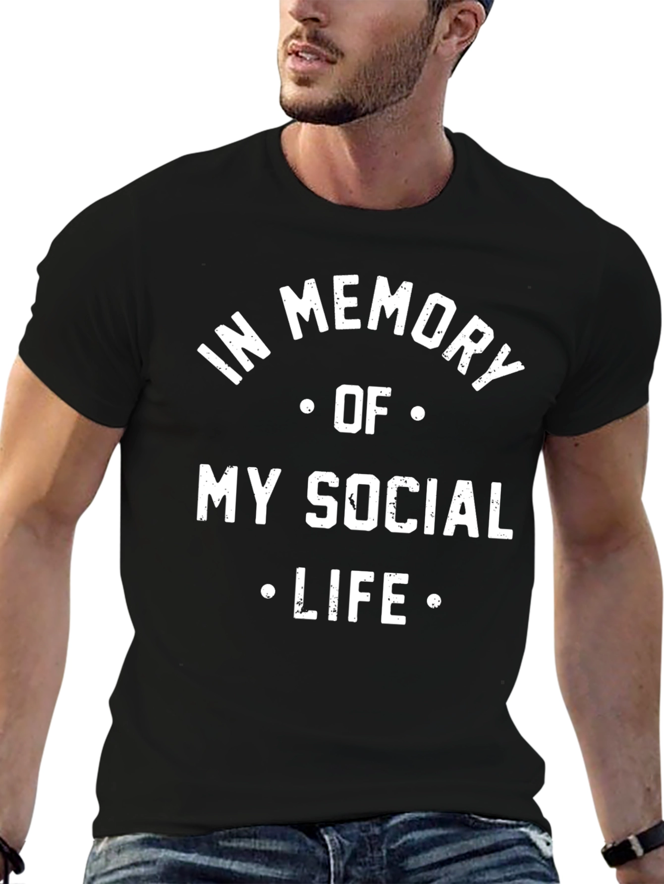 In Memory of My Social Life Graphic Tee