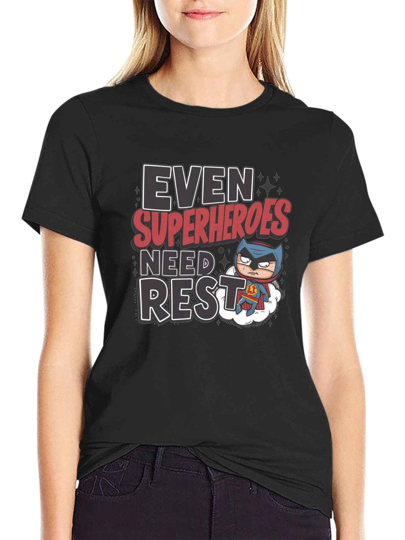 Superhero Rest T-Shirt Funny Cartoon Graphic Tee