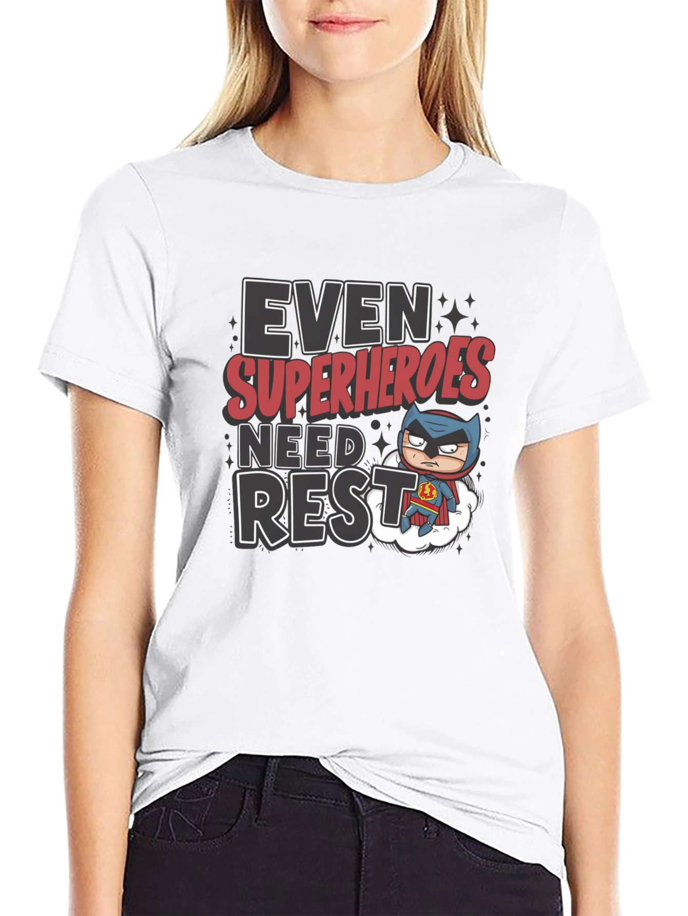 Superhero Rest T-Shirt Funny Cartoon Graphic Tee