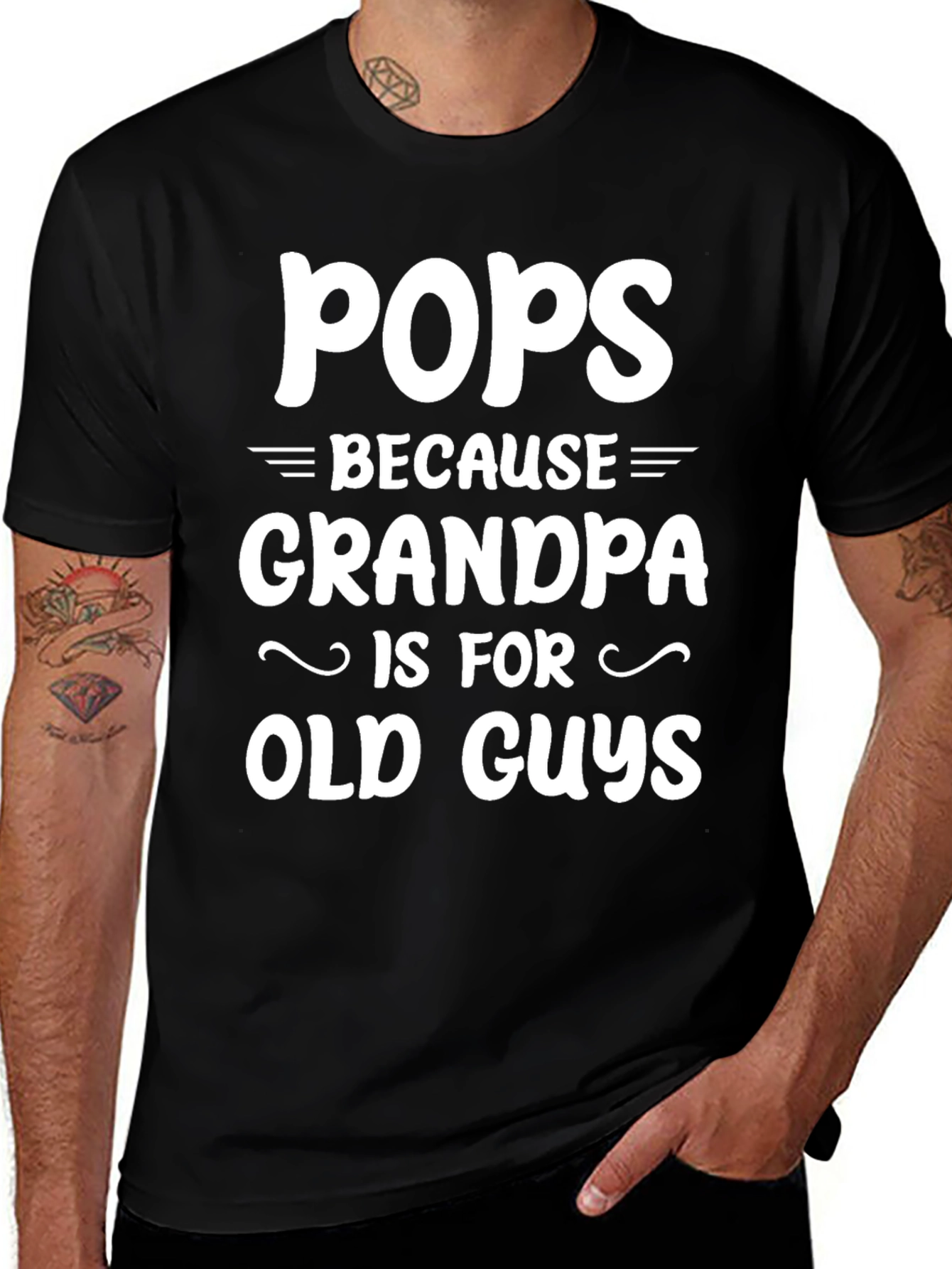 Pops Because Grandpa T-Shirt - Novelty Gift