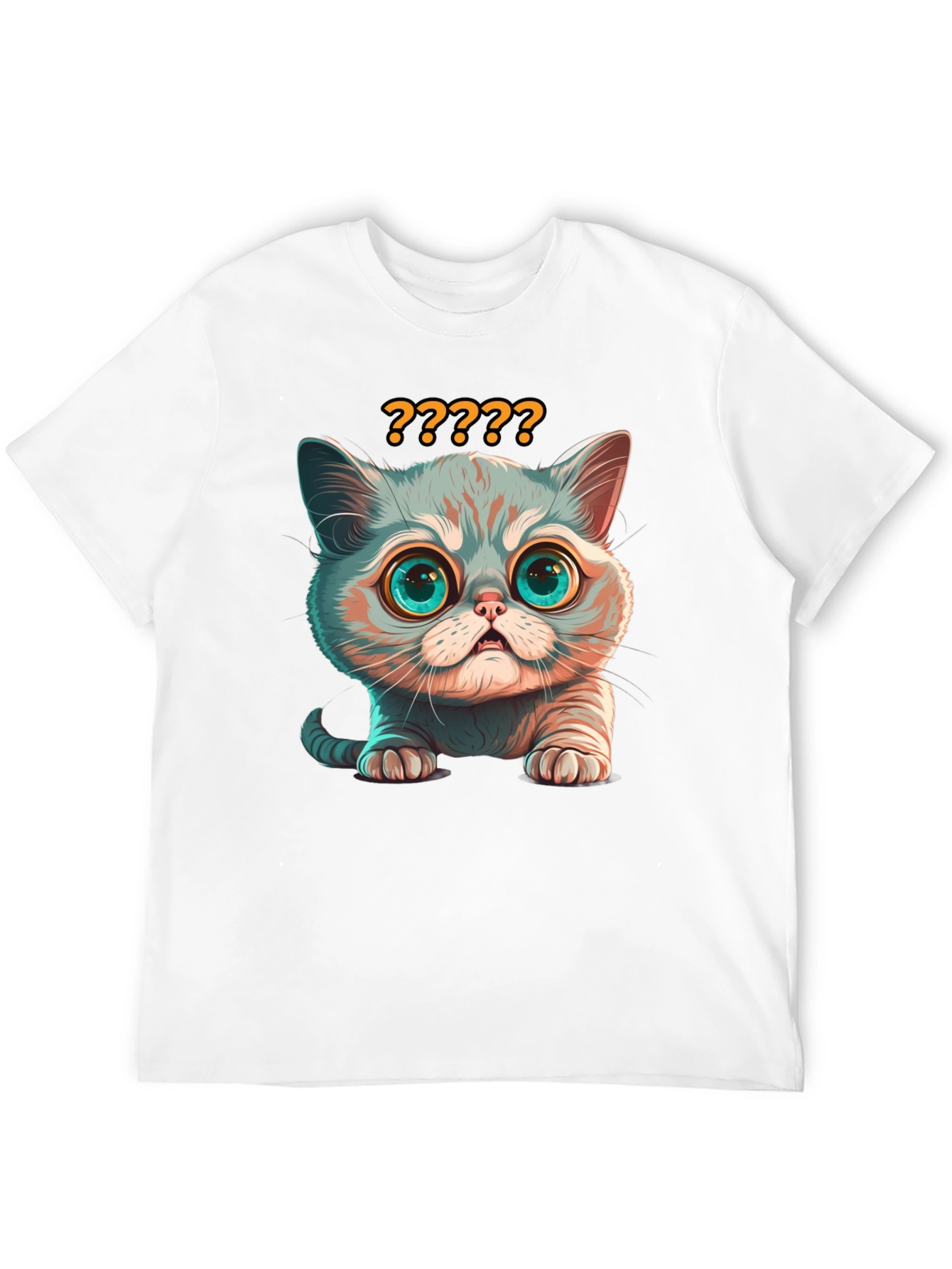 Curious Cat T-Shirt - Soft Cotton Blend