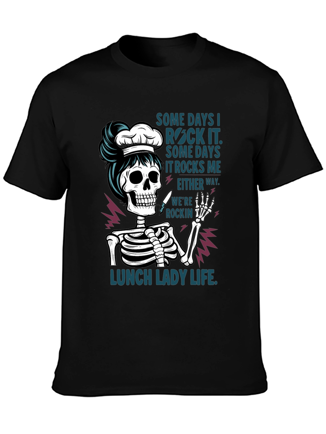 Lunch Lady Skeleton T-Shirt - Rockin Life Tee