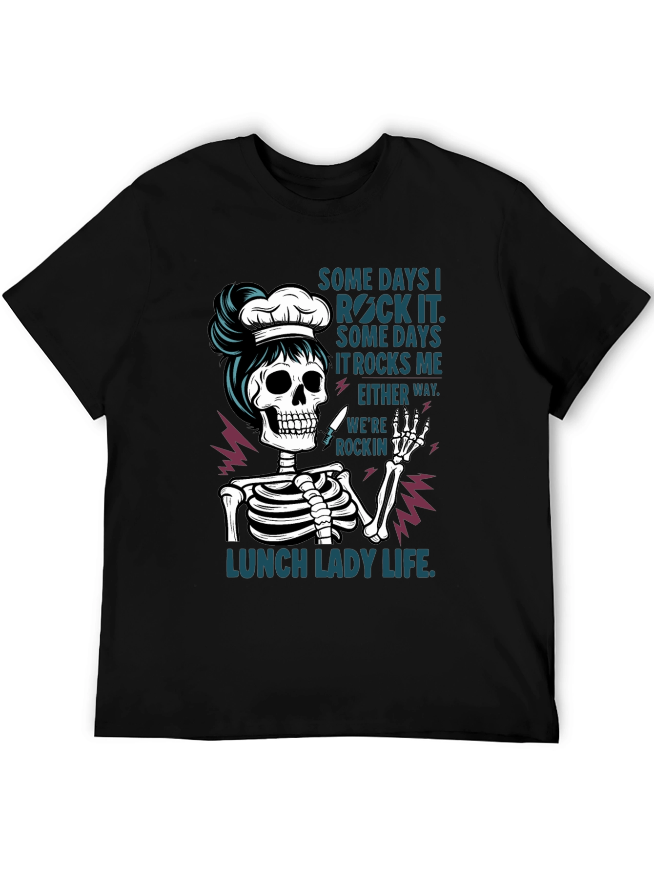 Lunch Lady Skeleton T-Shirt - Rockin Life Tee