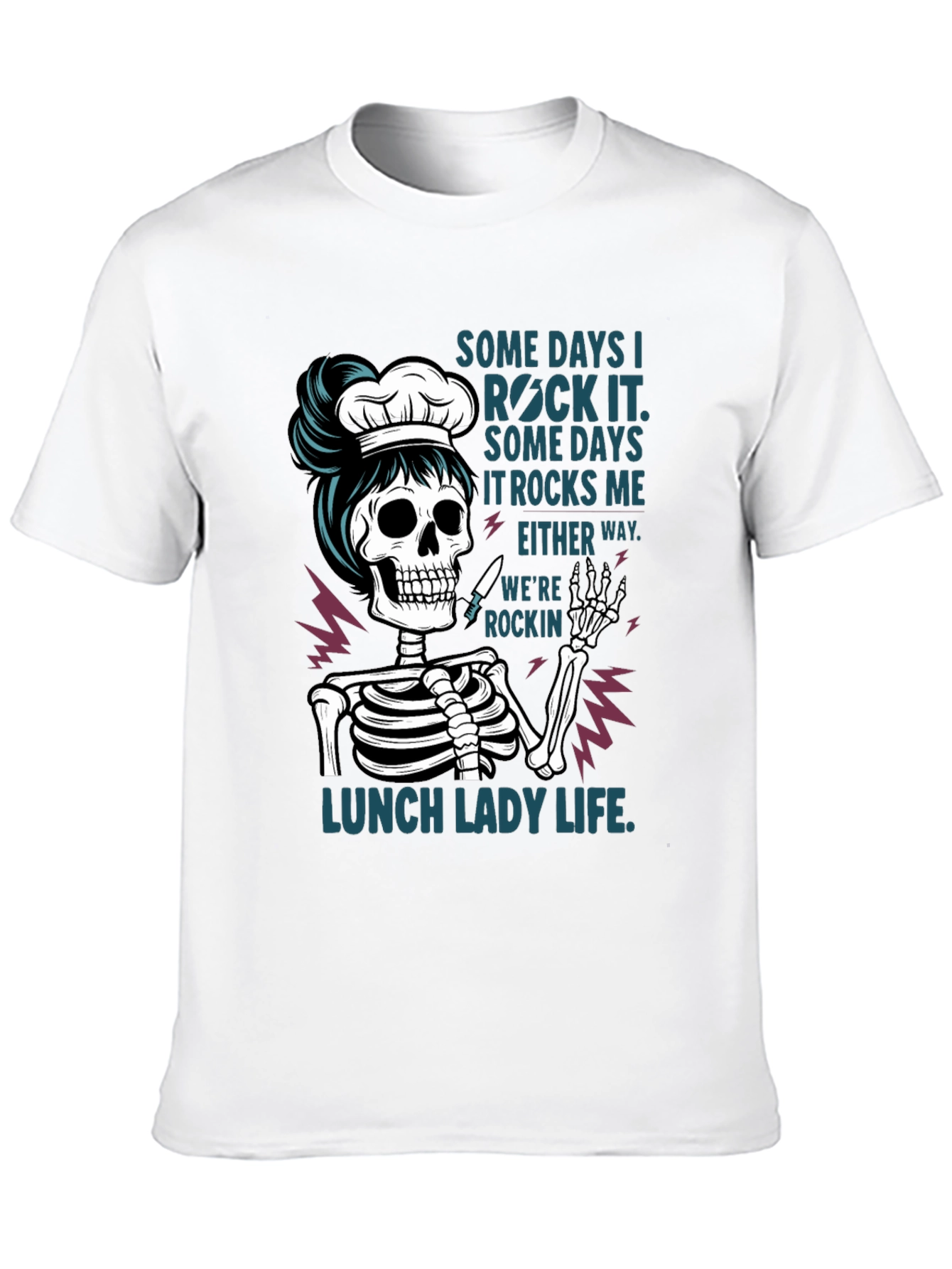 Lunch Lady Skeleton T-Shirt - Rockin Life Tee