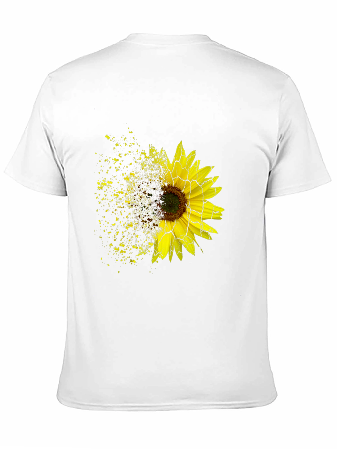 Sunflower Shatter Print Black T-Shirt