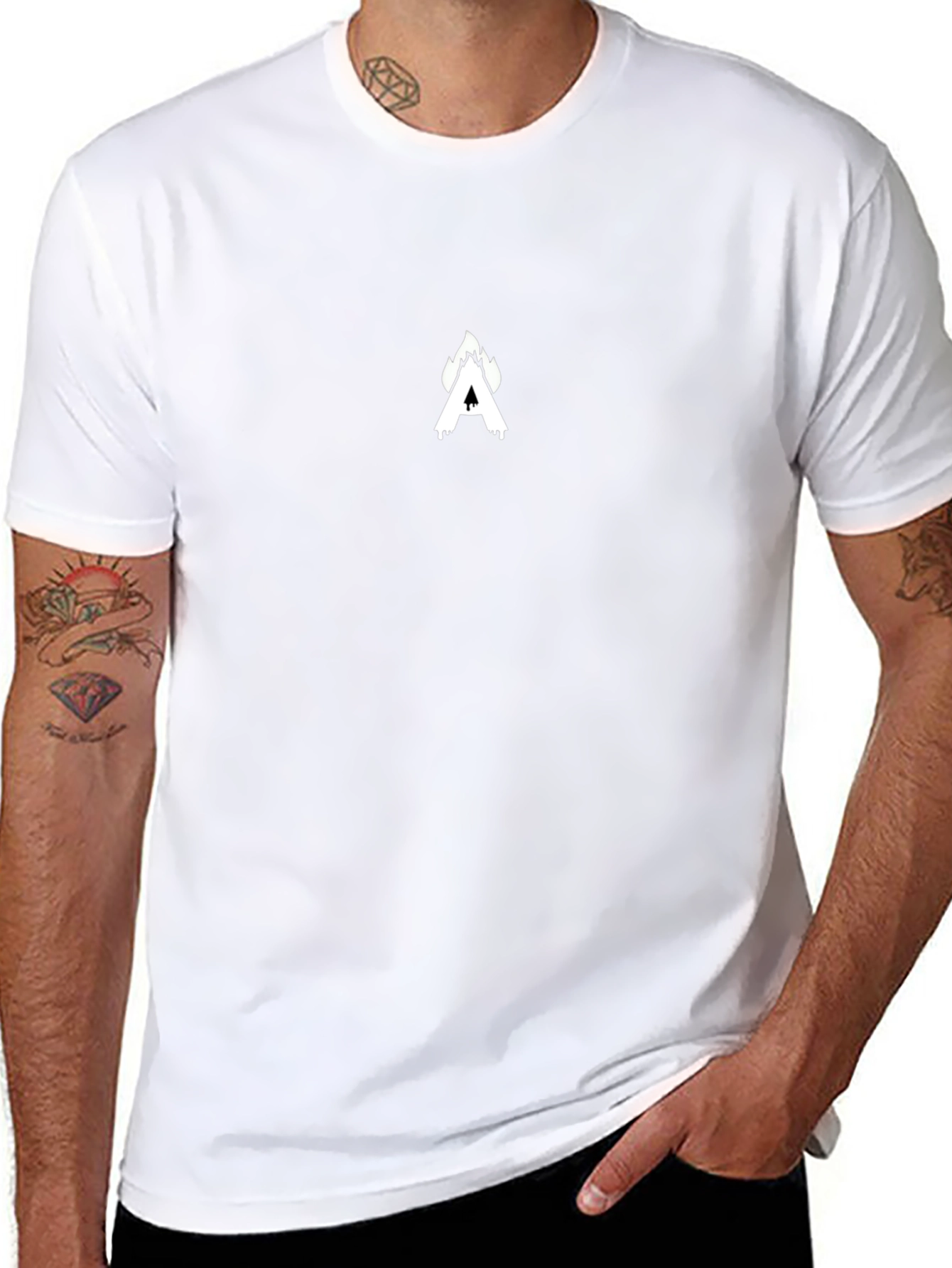 Black T-Shirt with White A Graphic