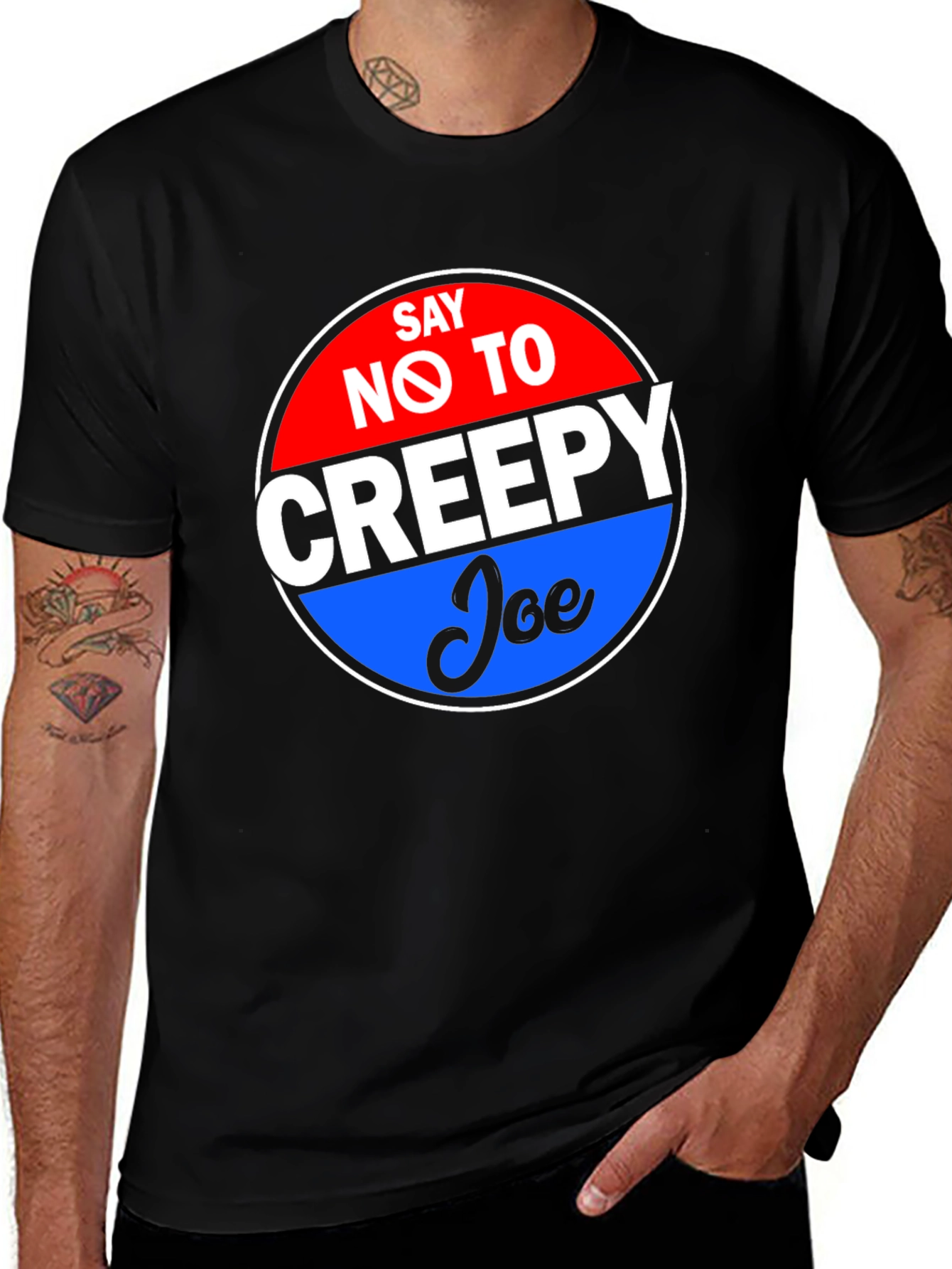 Say No to Creepy Joe Black Graphic Tee