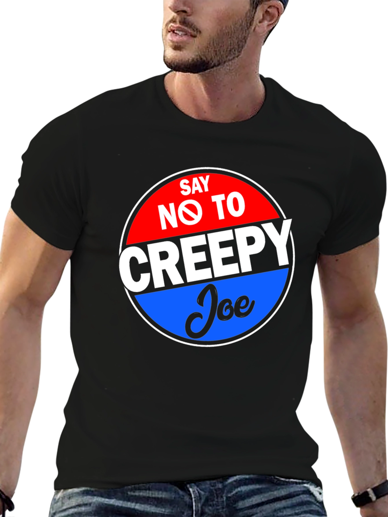 Say No to Creepy Joe Black Graphic Tee