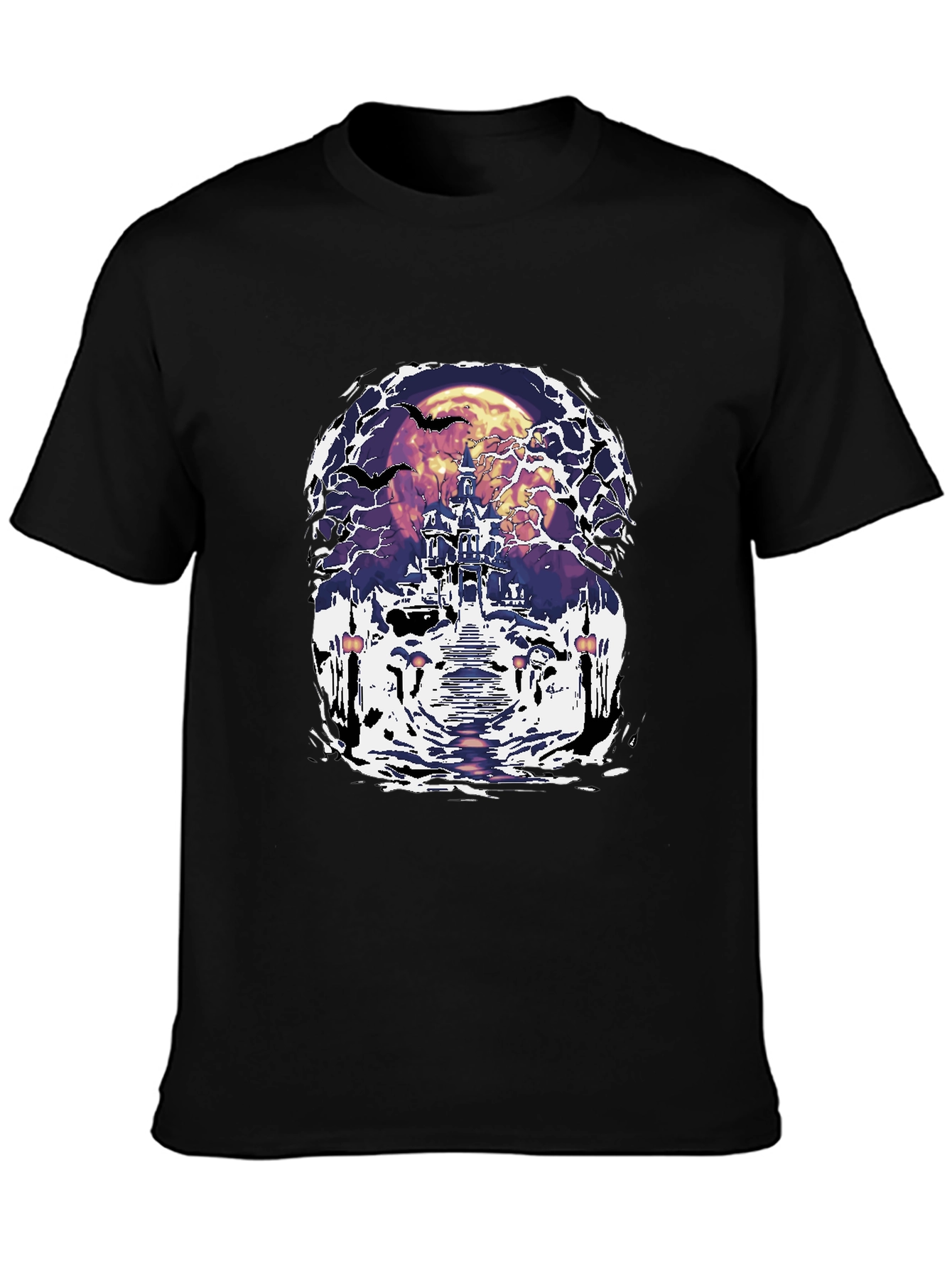 Spooky Castle Graphic Tee - Halloween Design
