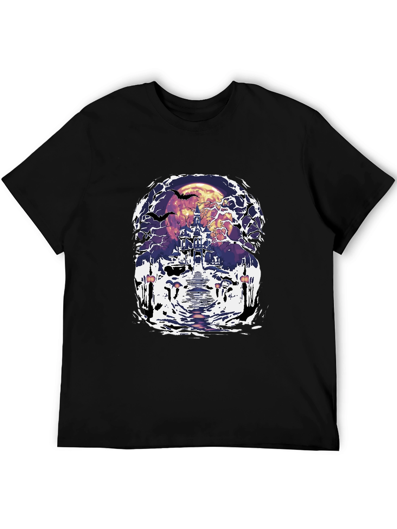 Spooky Castle Graphic Tee - Halloween Design