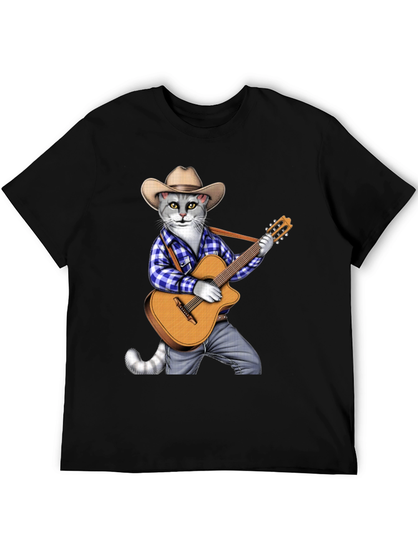 Cool Cat Guitarist Graphic Tee