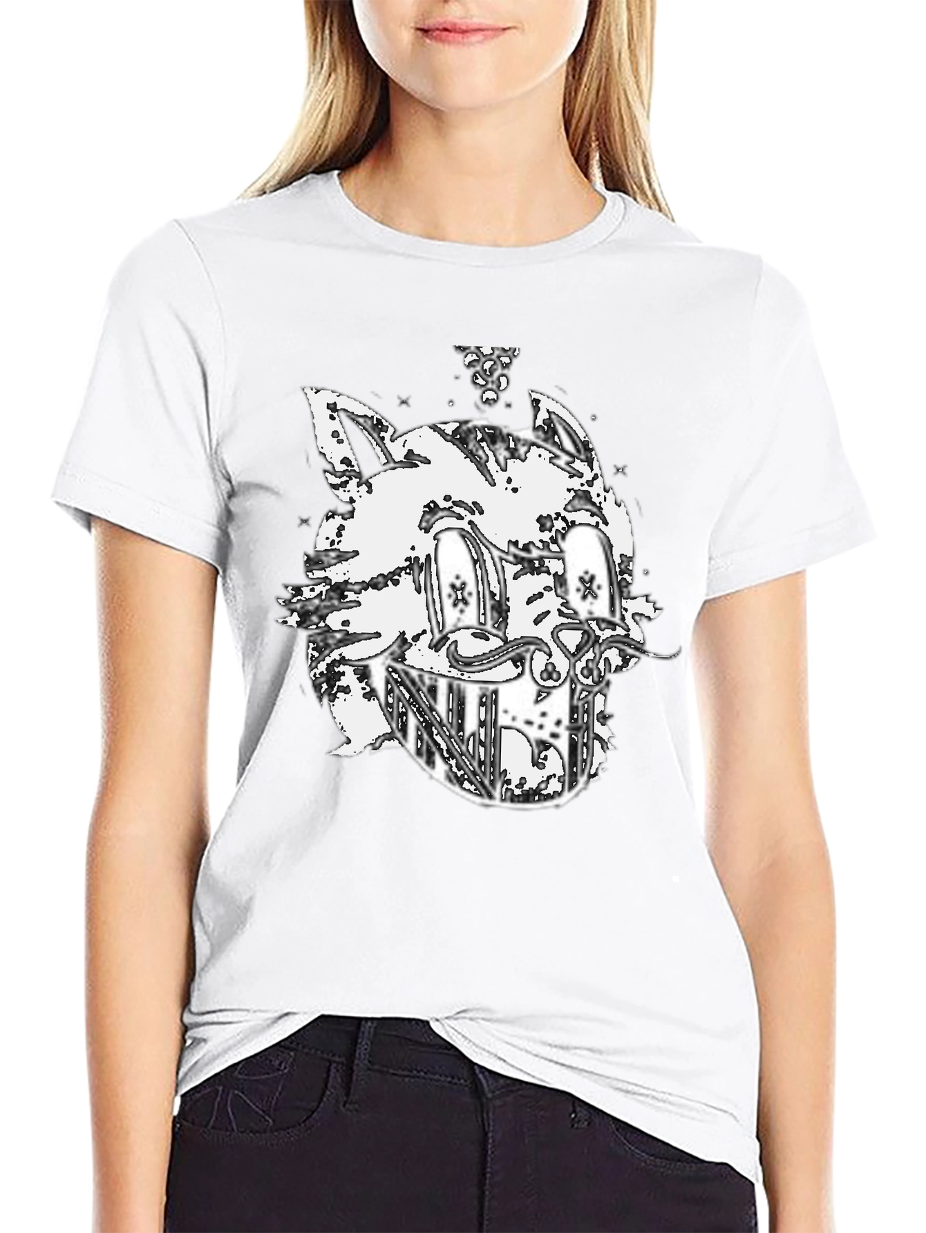 Cat Graphic Black T-Shirt