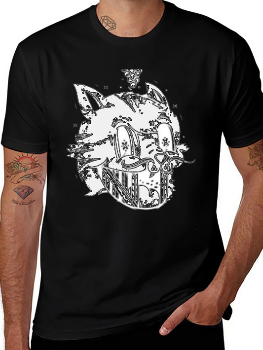 Cat Graphic Black T-Shirt