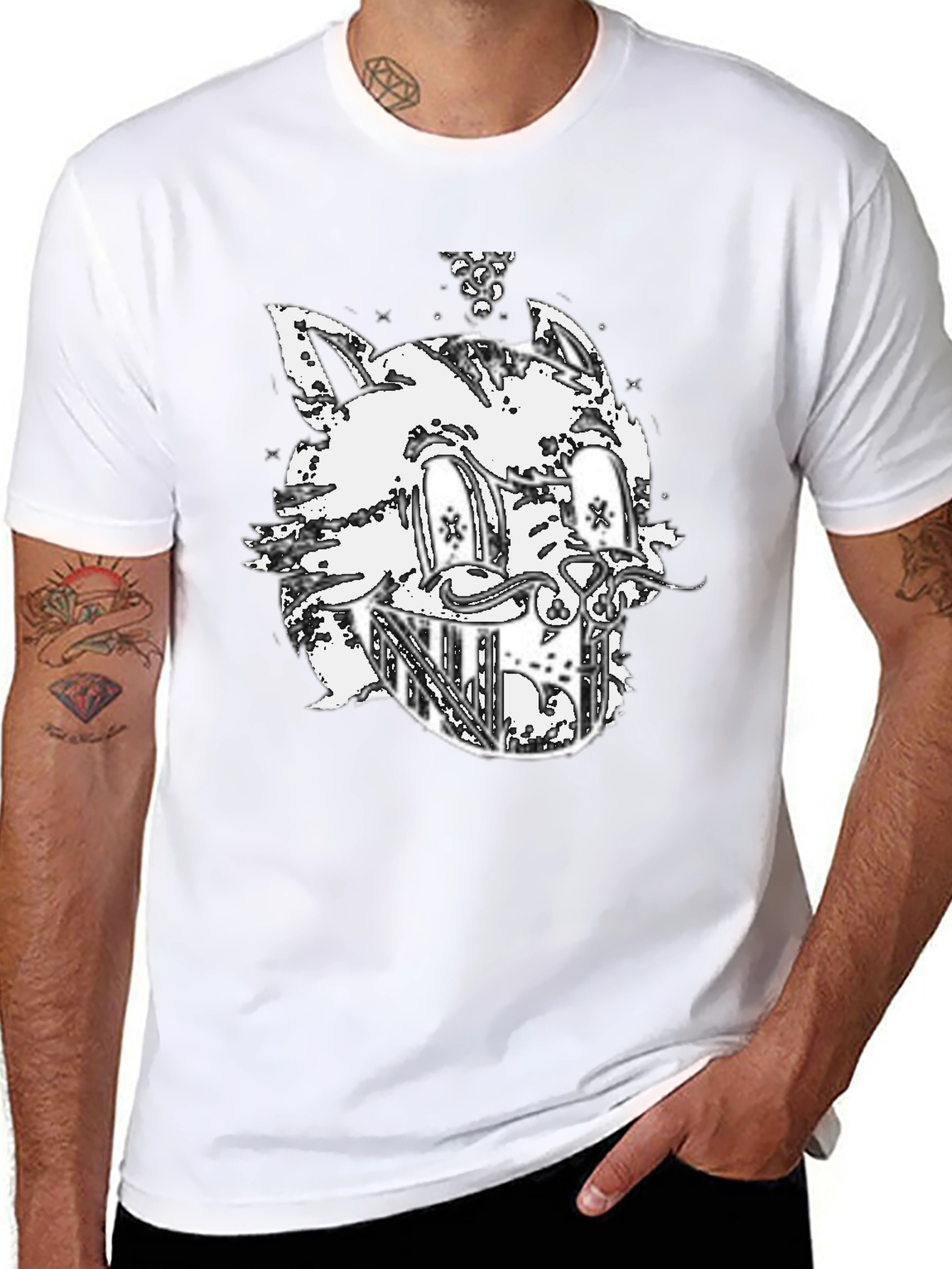 Cat Graphic Black T-Shirt