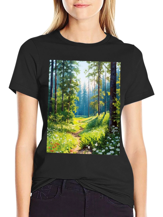 Forest Path Graphic Tee - Nature Lovers T-Shirt