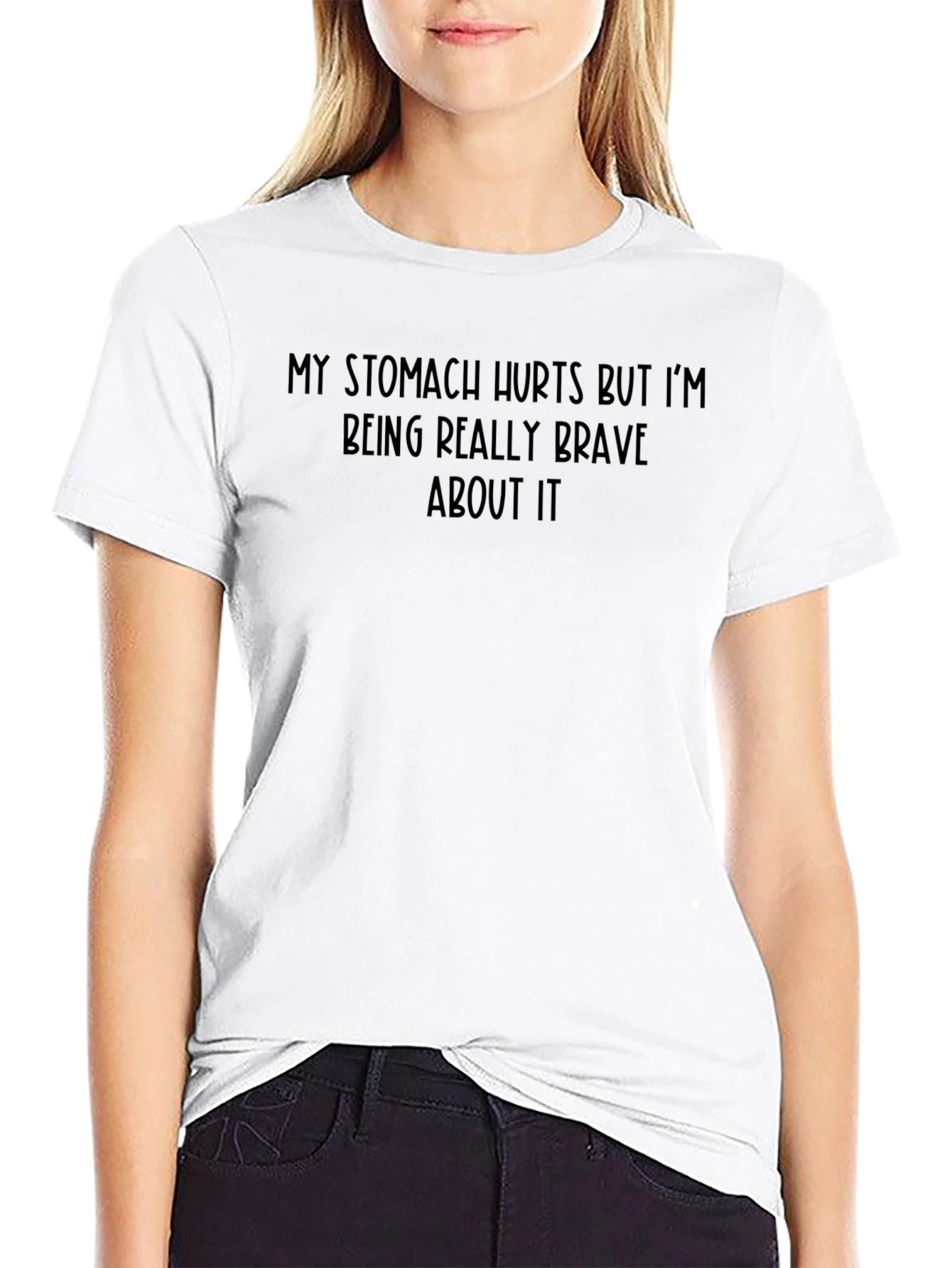 Funny Brave Stomach Ache Graphic T-Shirt