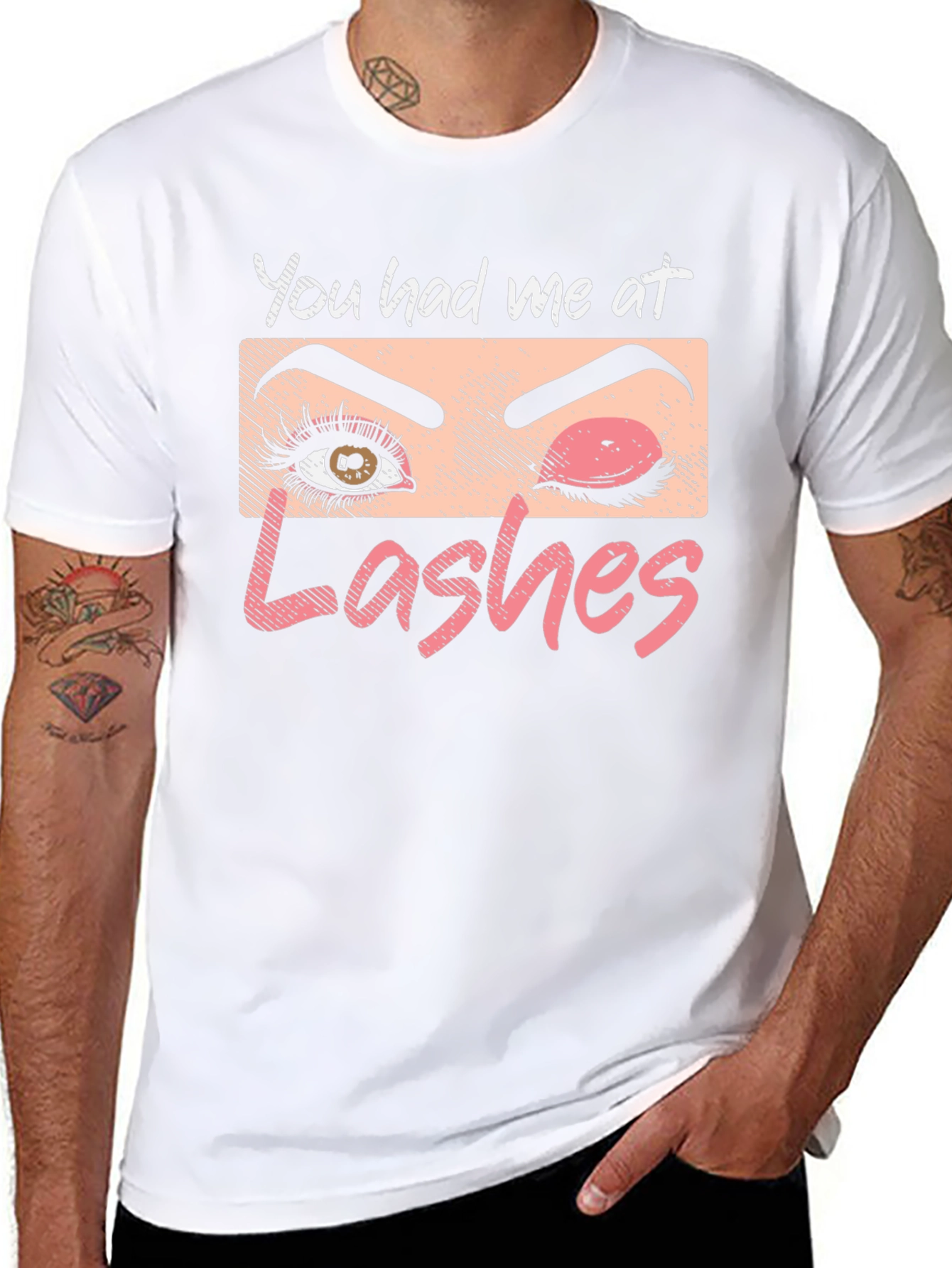 You Had Me At Lashes Graphic T-Shirt - Black