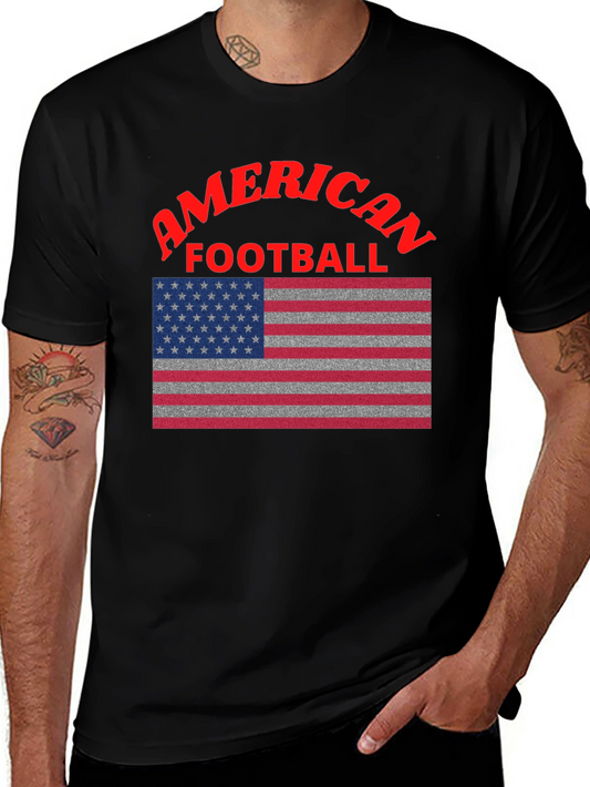 American Football USA Flag Graphic T-Shirt