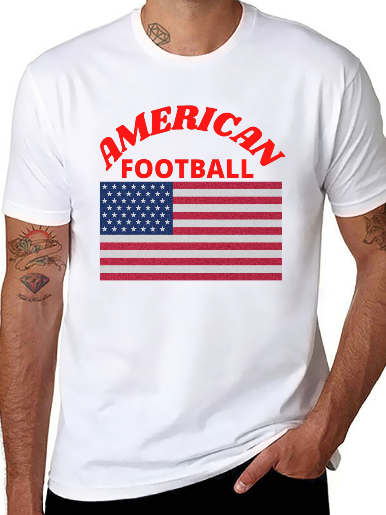 American Football USA Flag Graphic T-Shirt