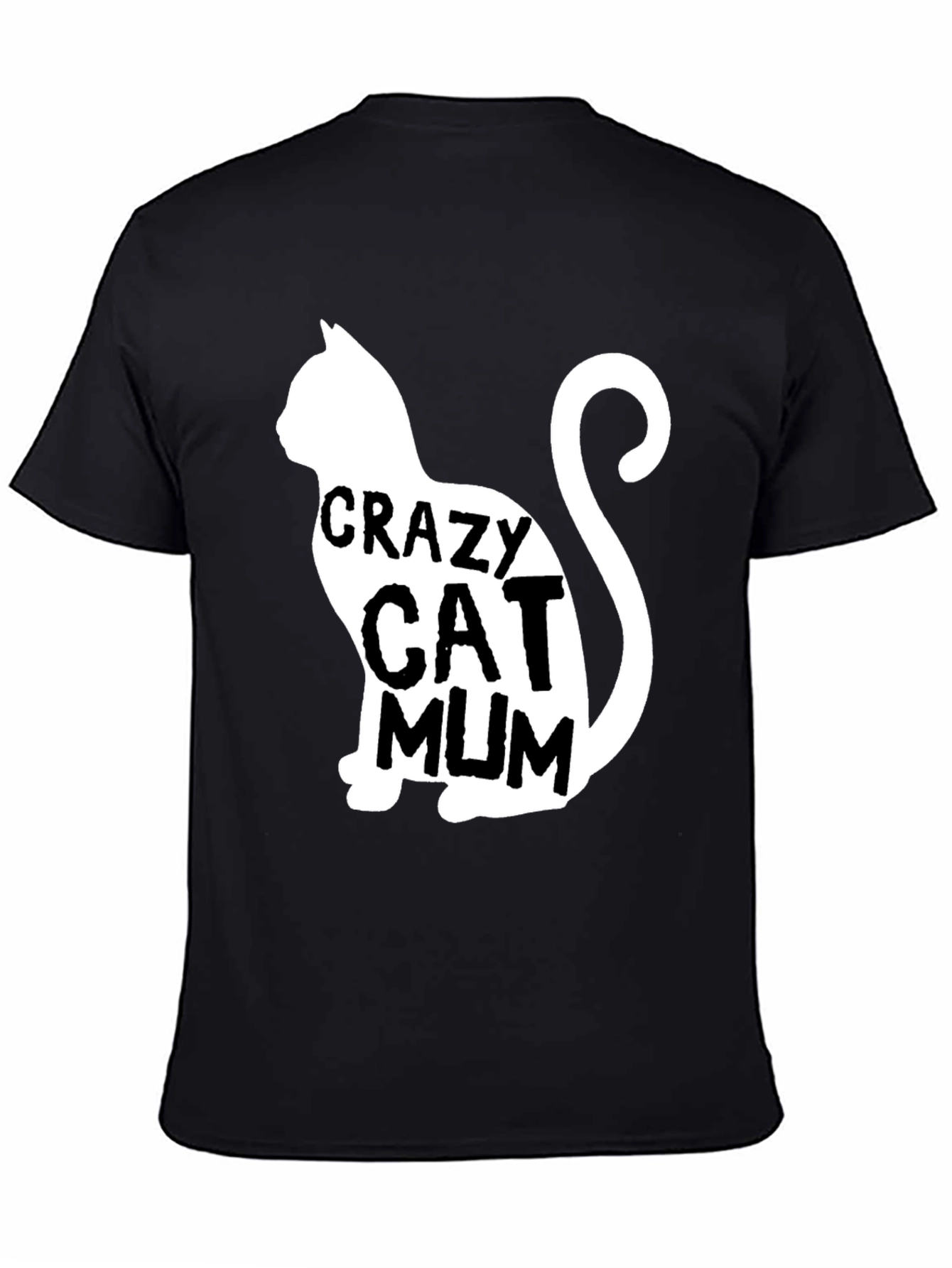Crazy Cat Mum Black T-Shirt