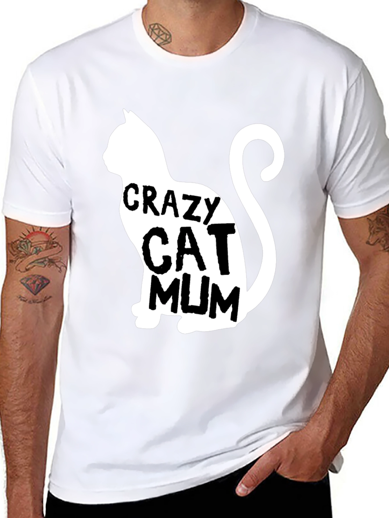 Crazy Cat Mum Black T-Shirt