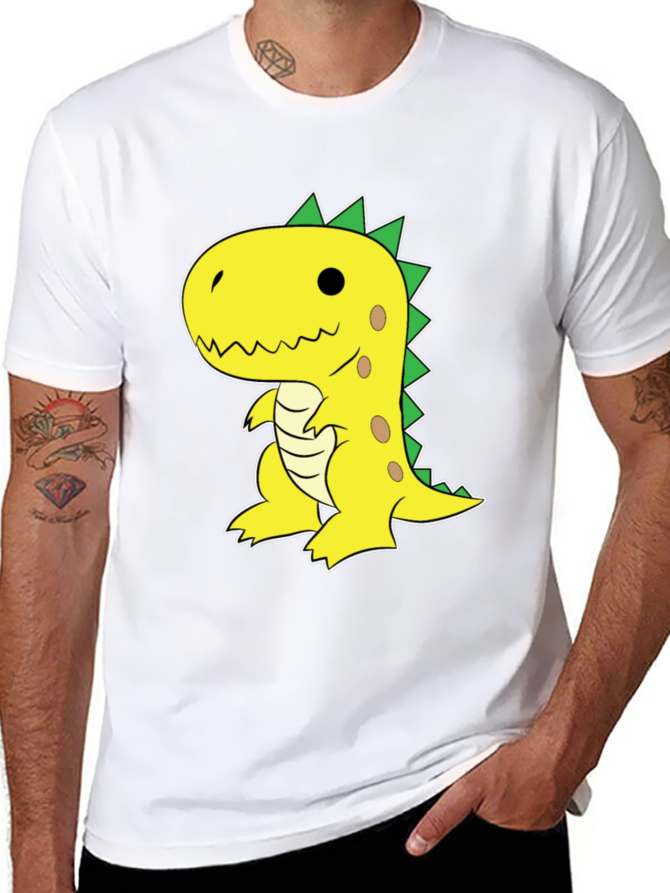Dino Graphic Tee - Fun & Casual Black T-Shirt