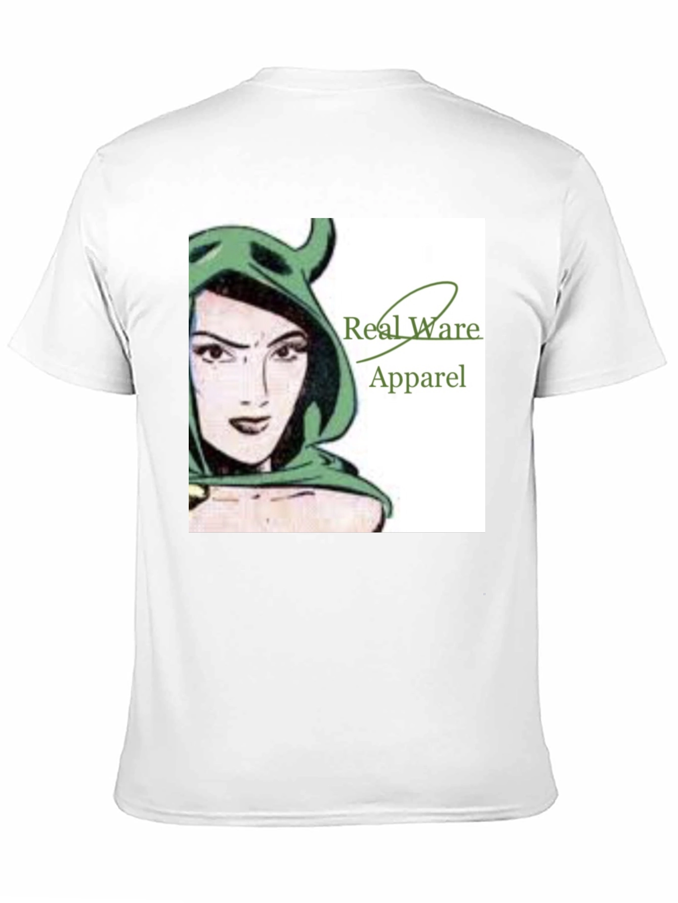 Real Ware Apparel Black T-Shirt with Woman Graphic