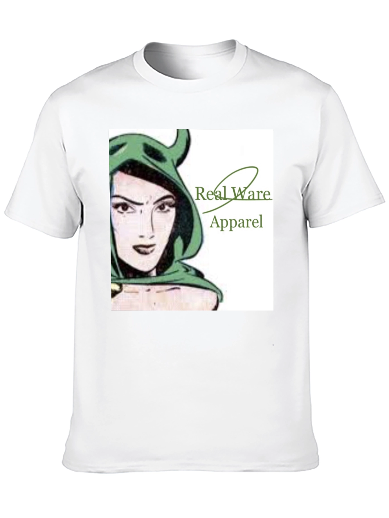 Real Ware Apparel Black T-Shirt with Woman Graphic