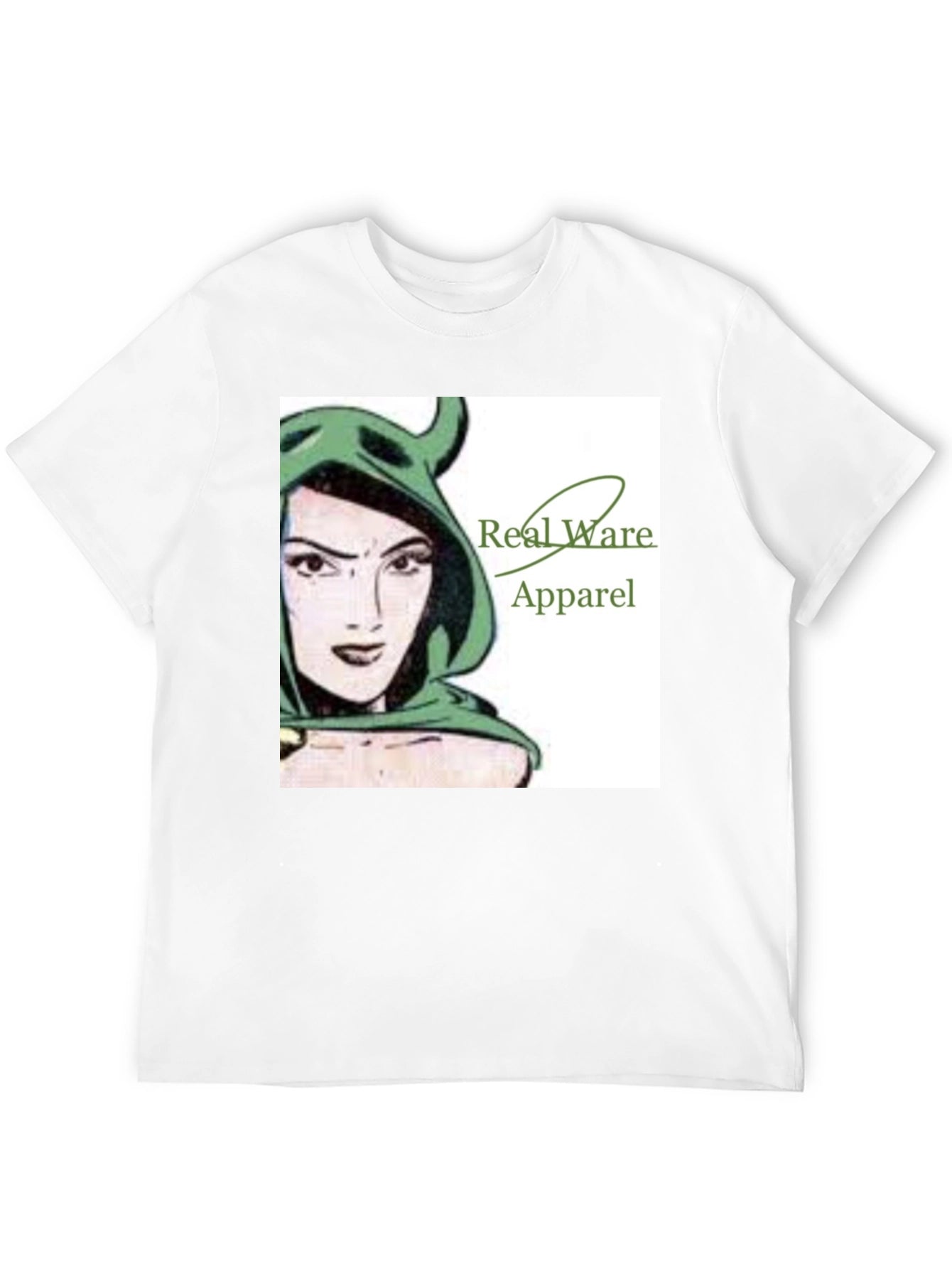 Real Ware Apparel Black T-Shirt with Woman Graphic