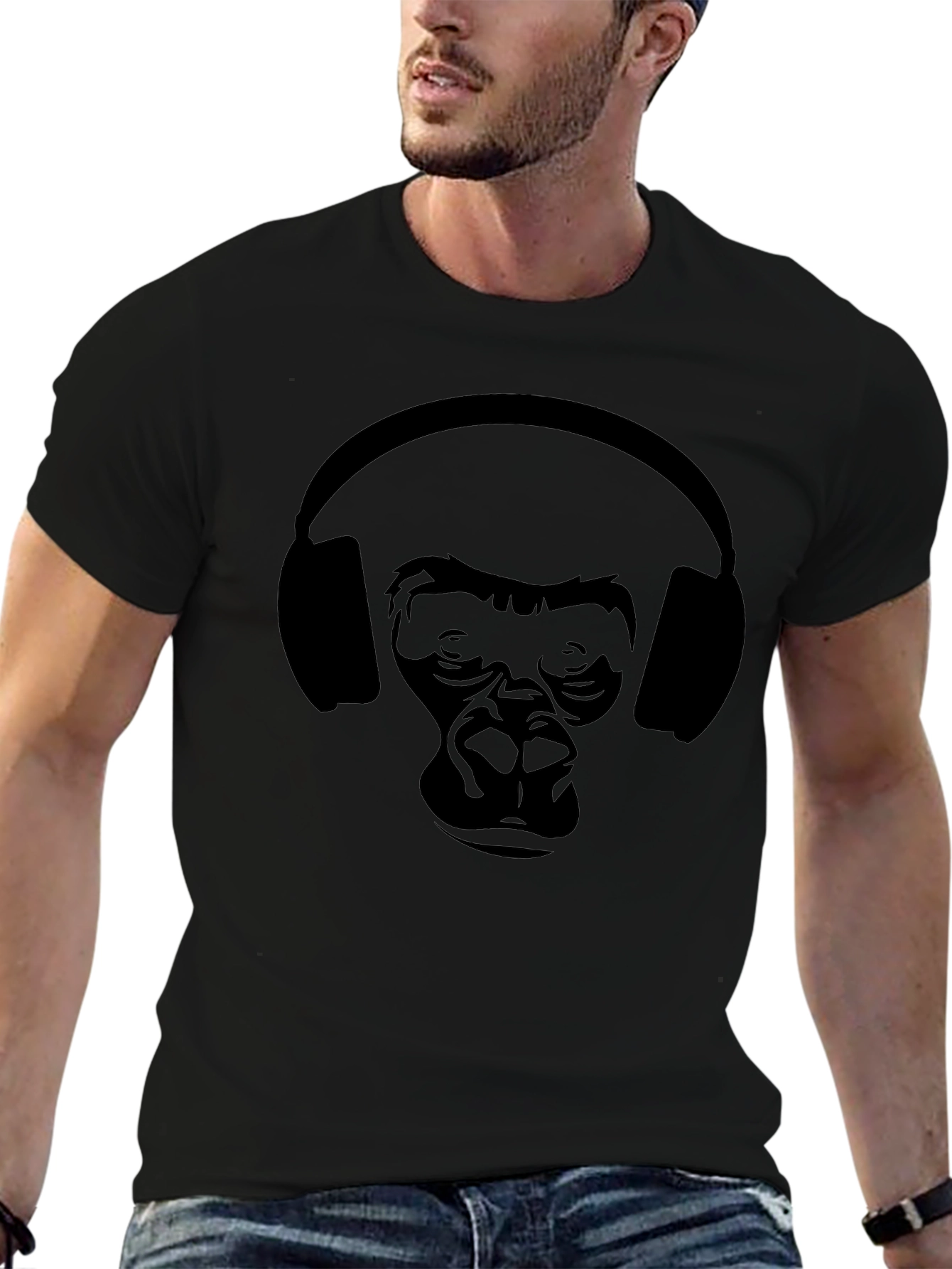 Gorilla Headphones Graphic T-Shirt
