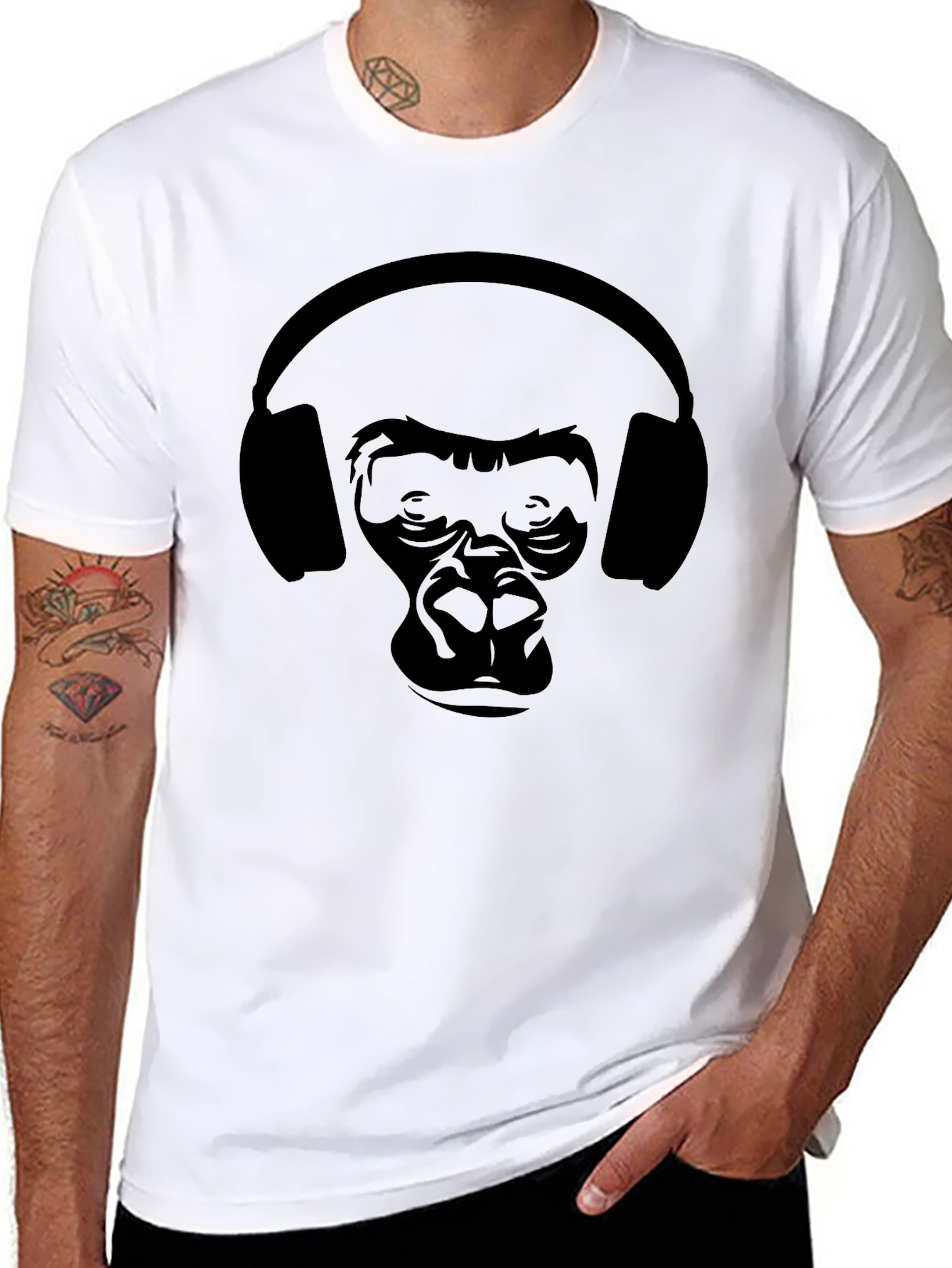 Gorilla Headphones Graphic T-Shirt