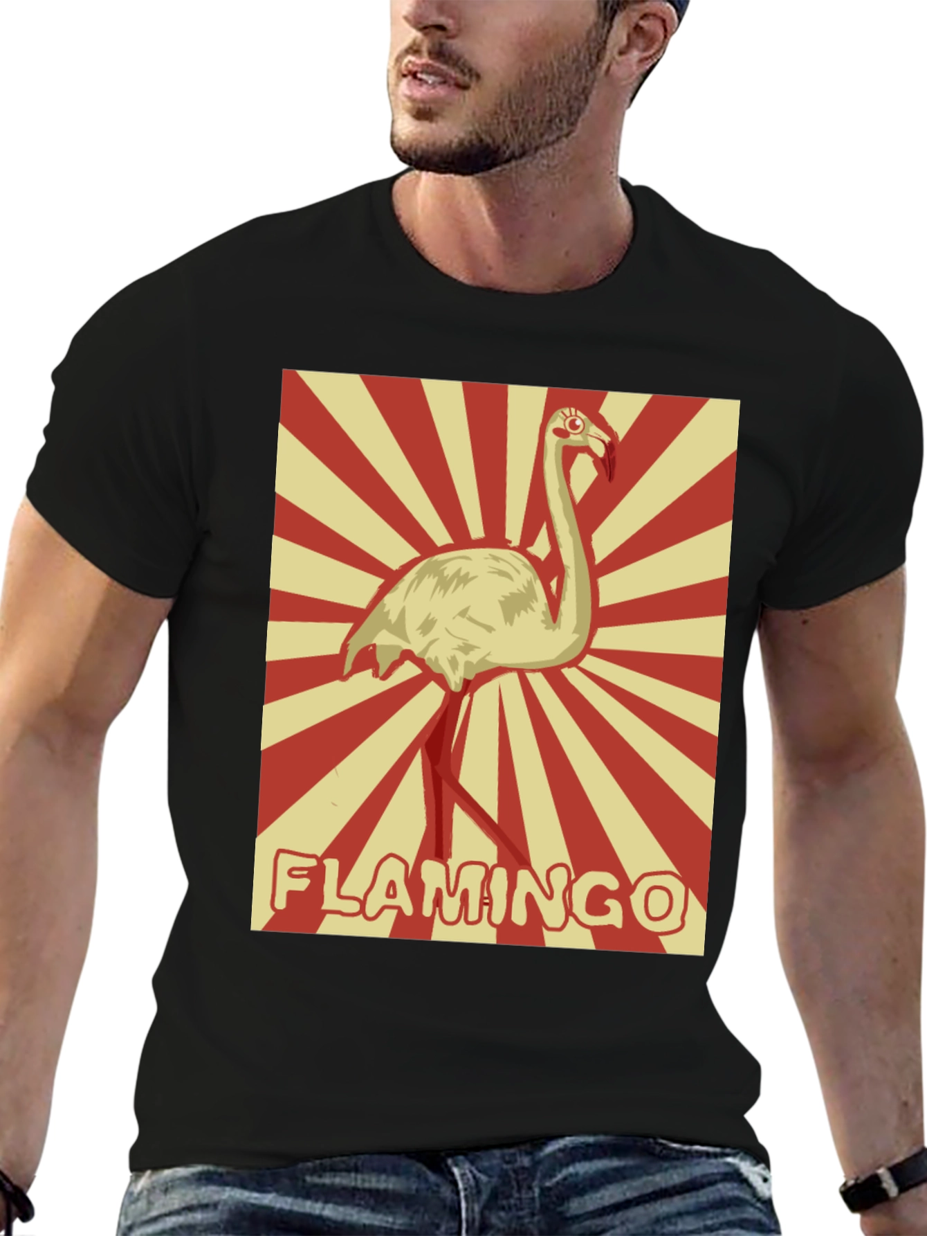 Retro Flamingo Graphic T-Shirt