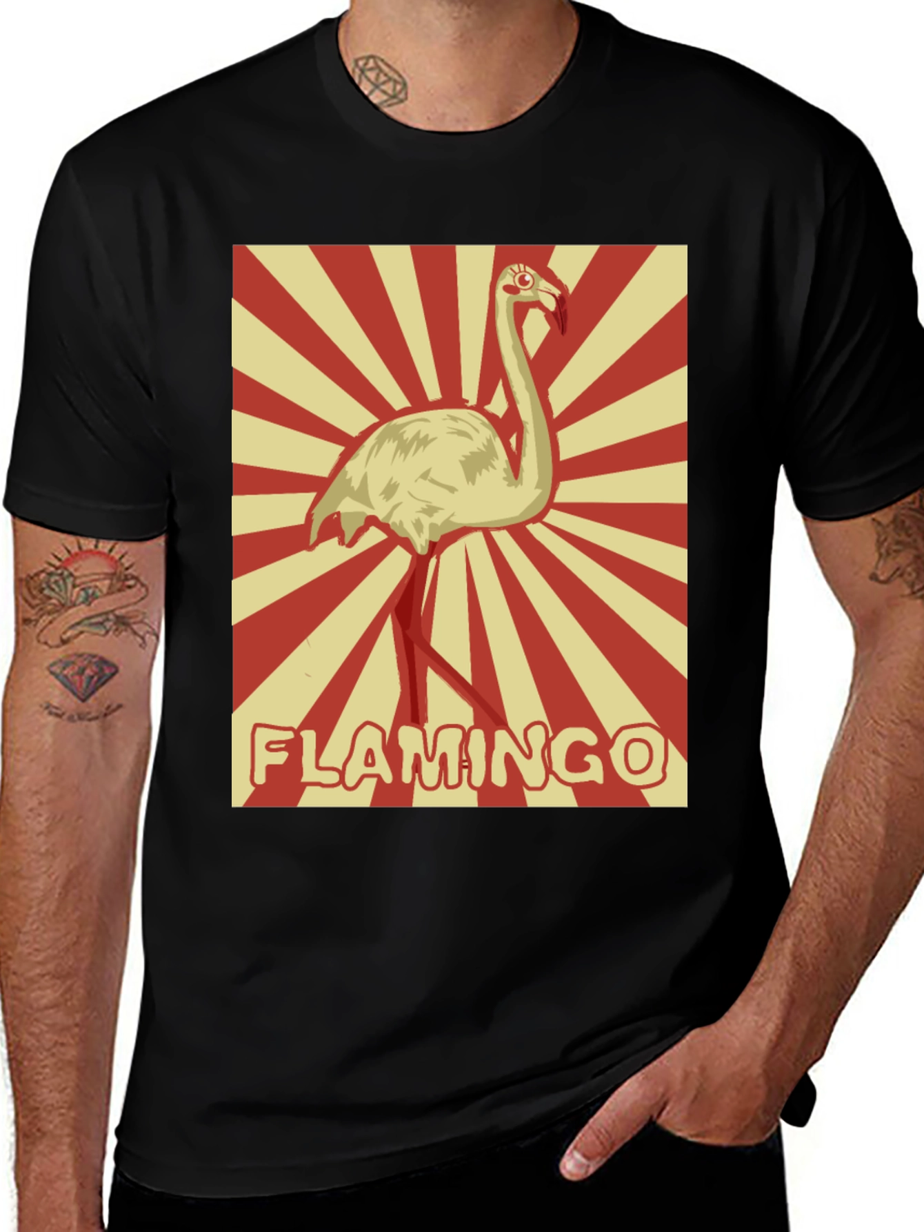 Retro Flamingo Graphic T-Shirt