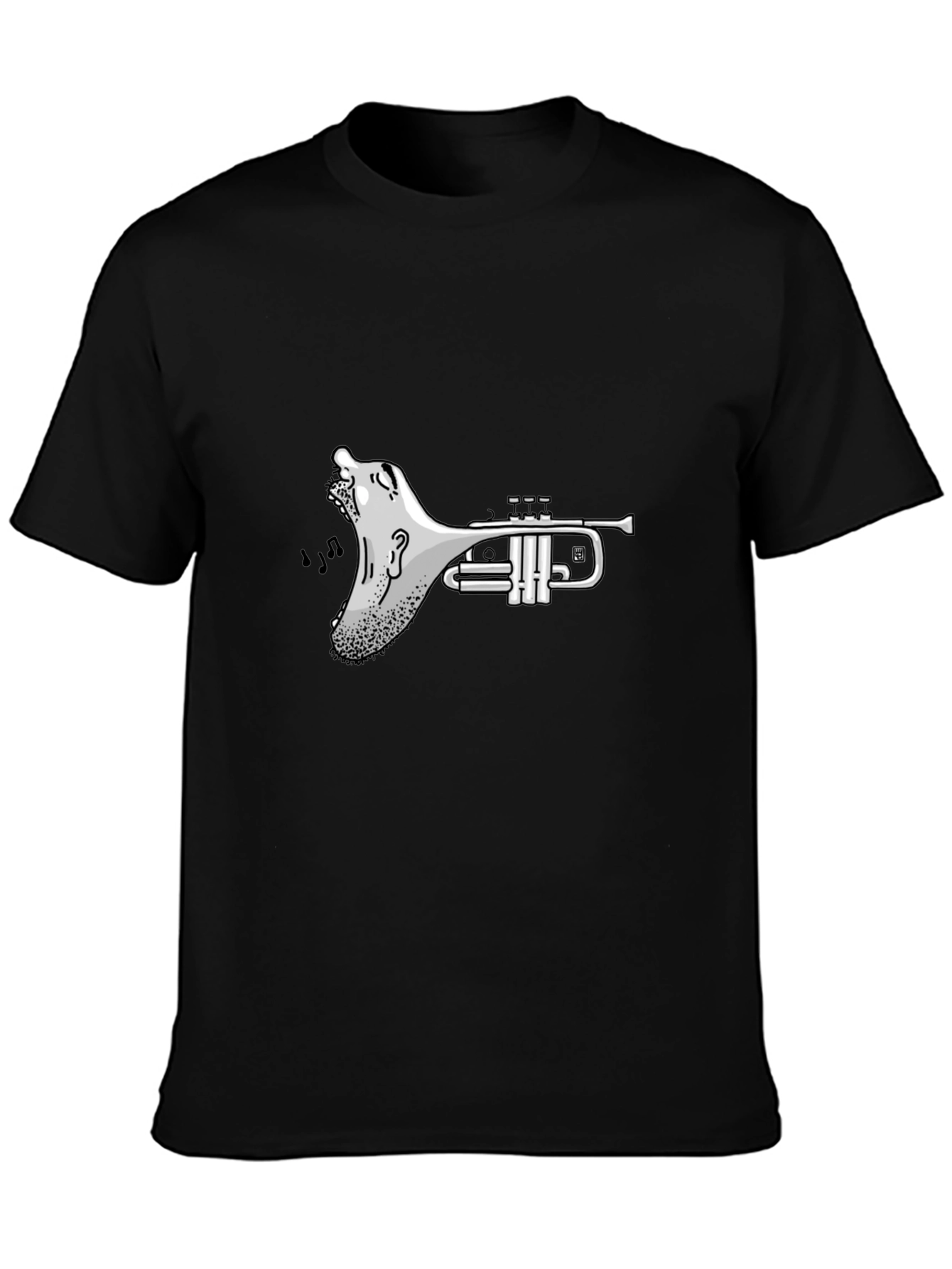 Trumpet Screaming Face Graphic T-Shirt