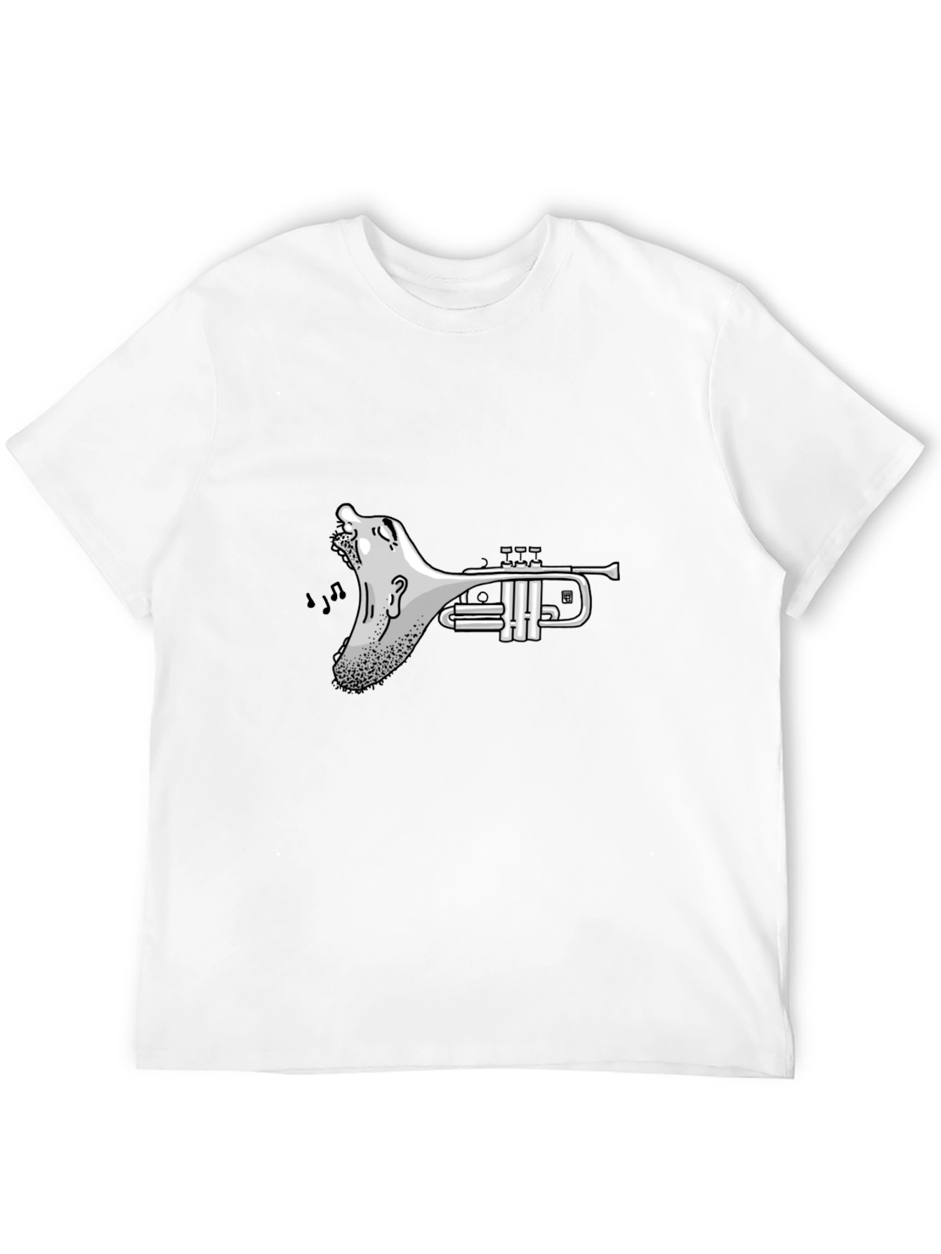 Trumpet Screaming Face Graphic T-Shirt