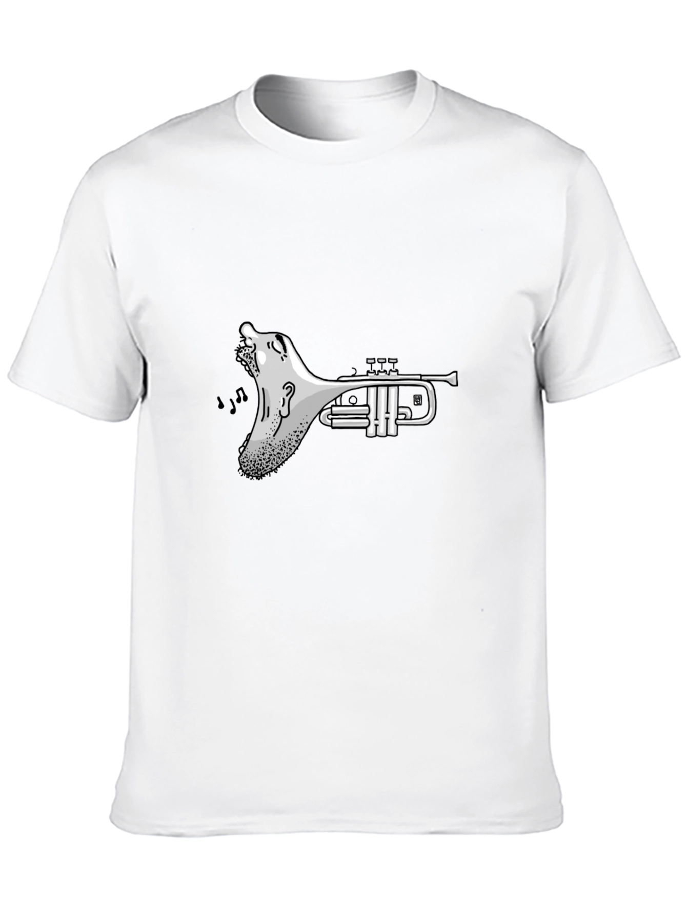 Trumpet Screaming Face Graphic T-Shirt