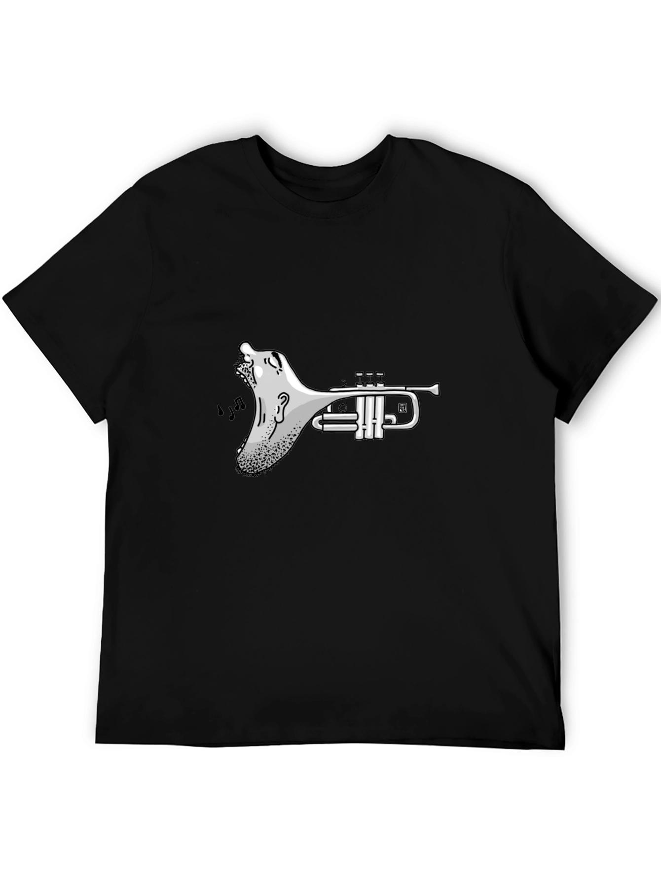 Trumpet Screaming Face Graphic T-Shirt