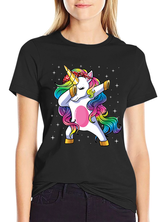 Dabbing Unicorn Graphic Tee - Mens Black T-Shirt