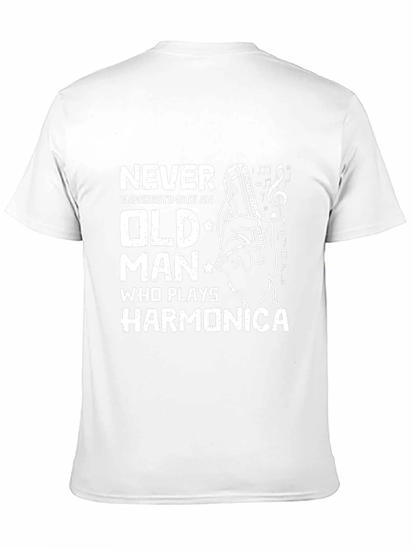 Never Underestimate Old Man Harmonica T-Shirt
