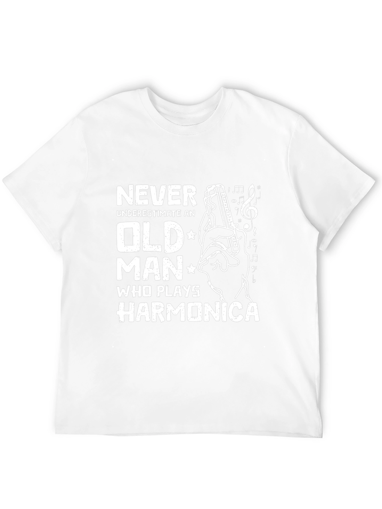 Never Underestimate Old Man Harmonica T-Shirt