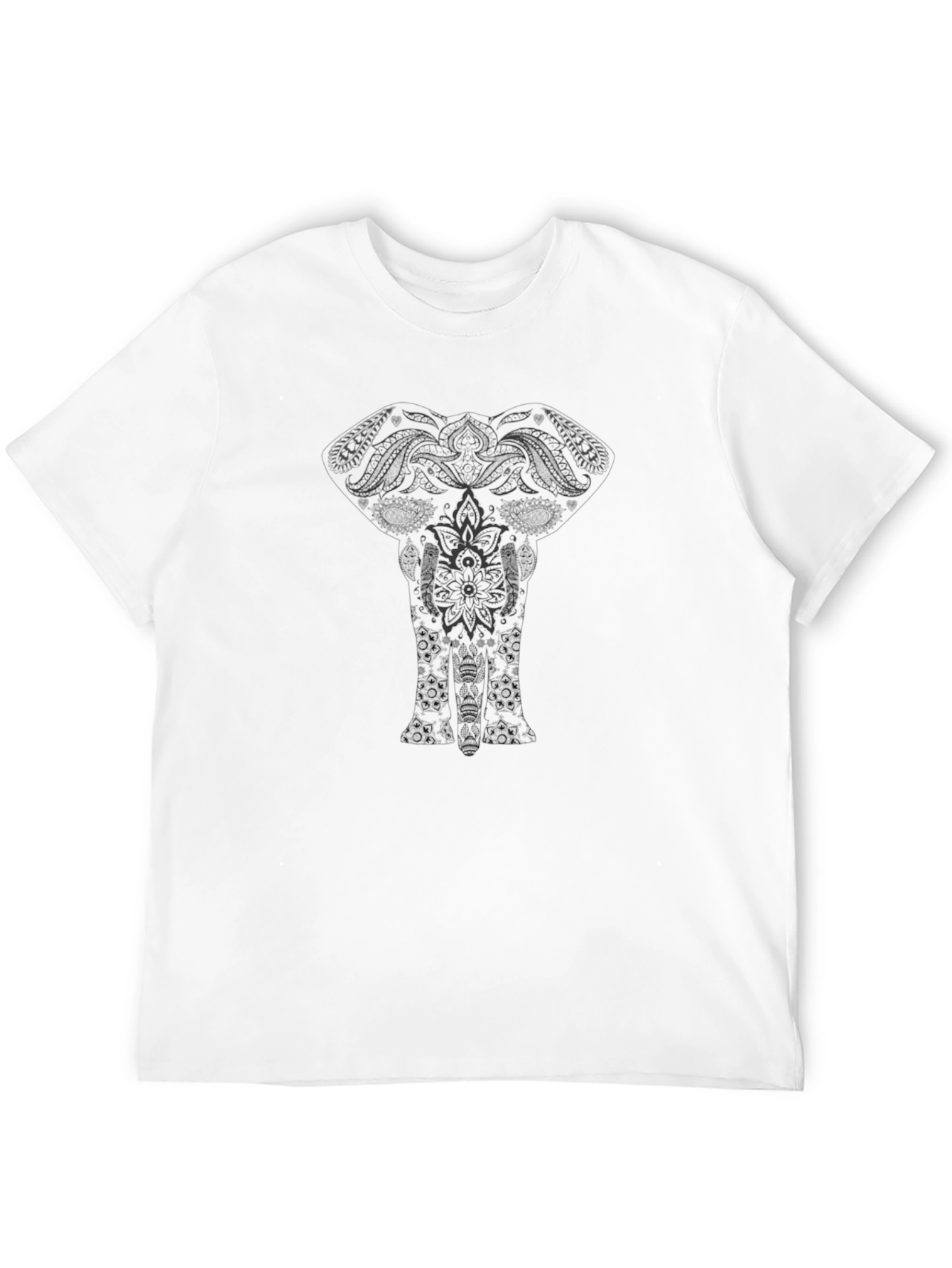 Elephant Mandala Graphic Black T-Shirt