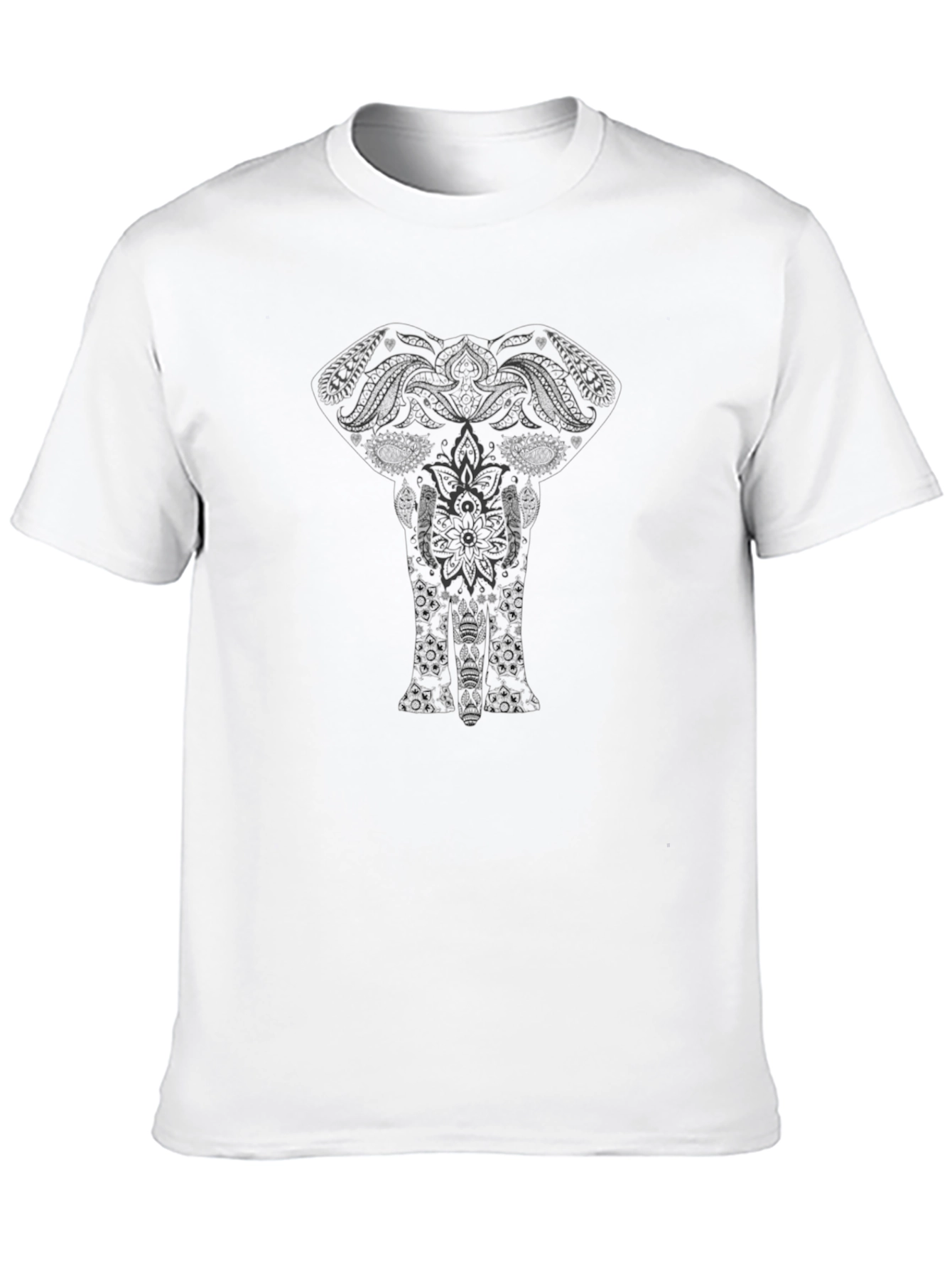 Elephant Mandala Graphic Black T-Shirt