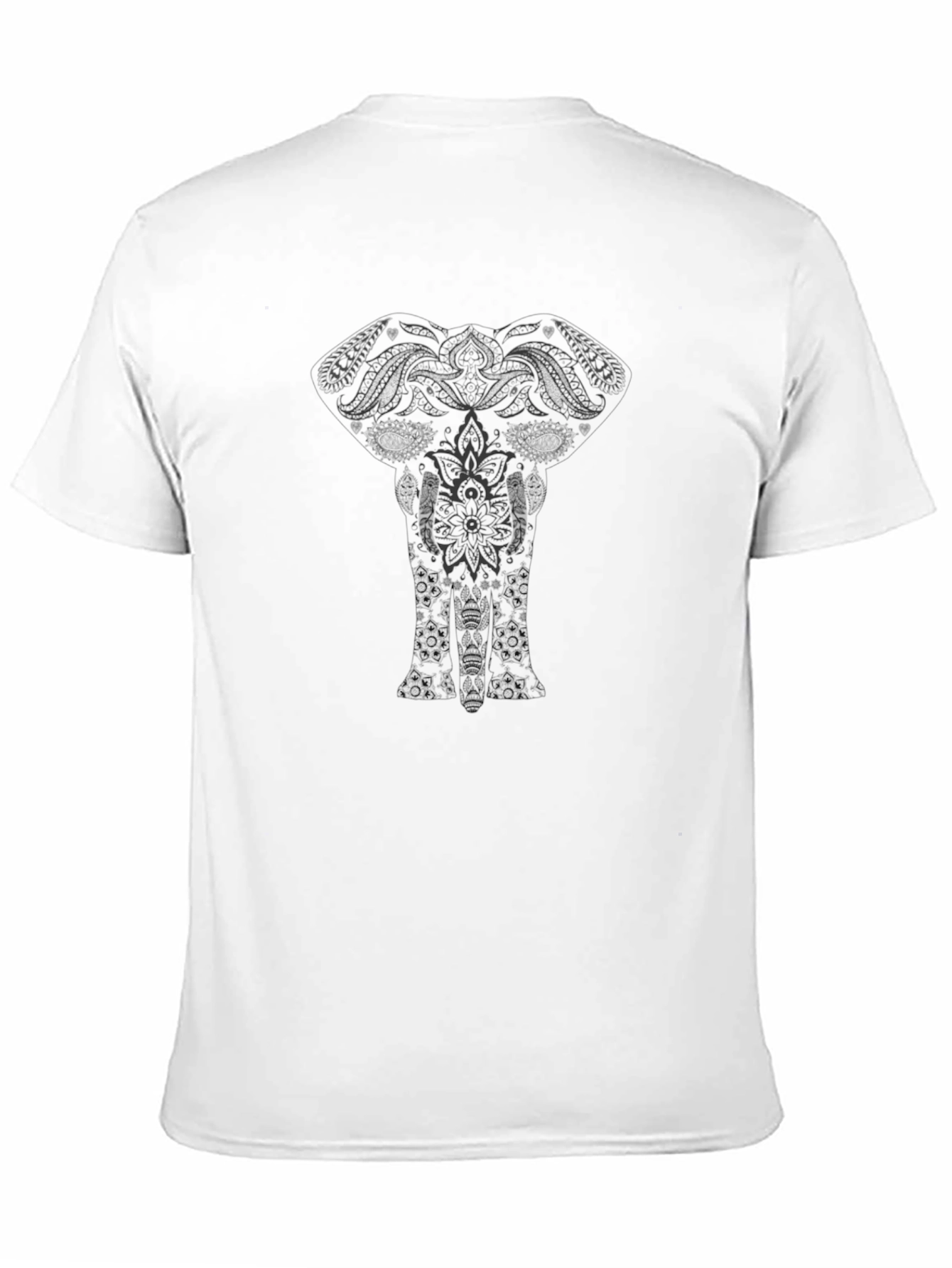 Elephant Mandala Graphic Black T-Shirt