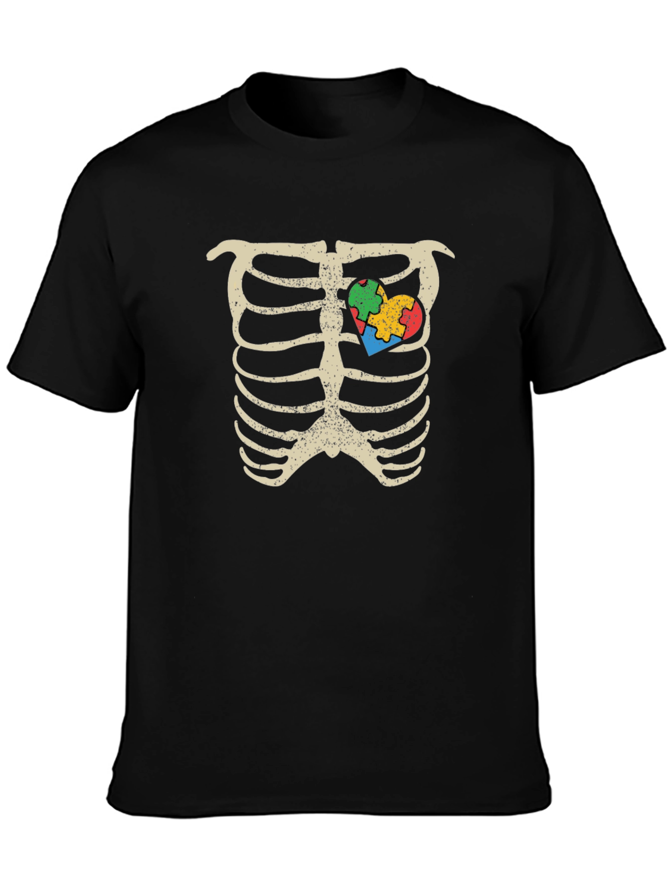 Rib Cage Autism Awareness Heart T-Shirt