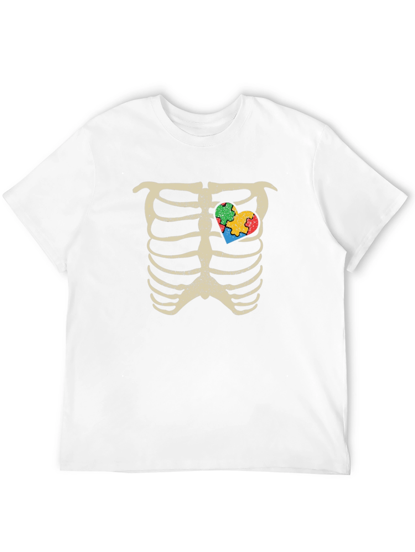 Rib Cage Autism Awareness Heart T-Shirt