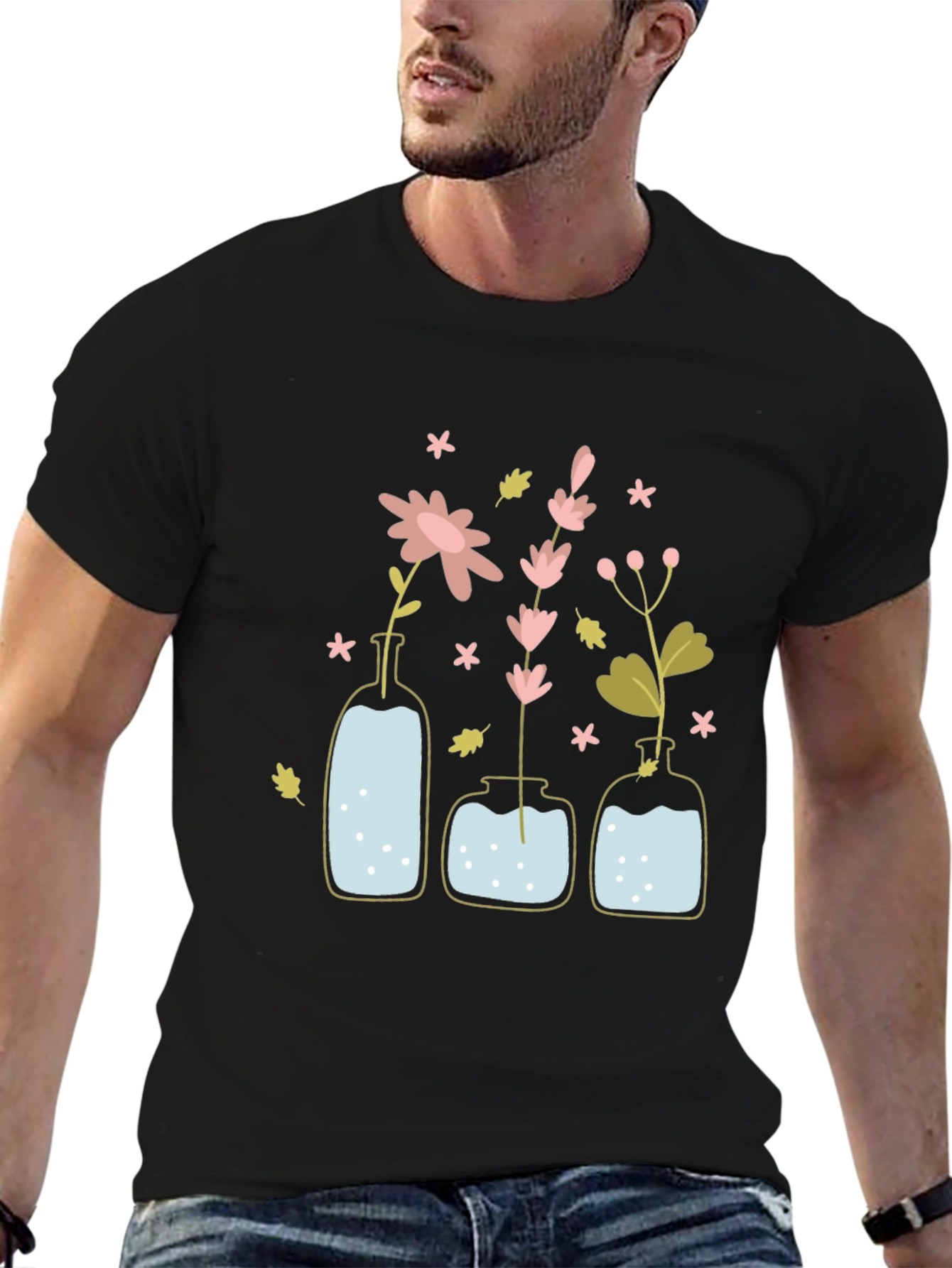 Floral Vases Graphic T-Shirt