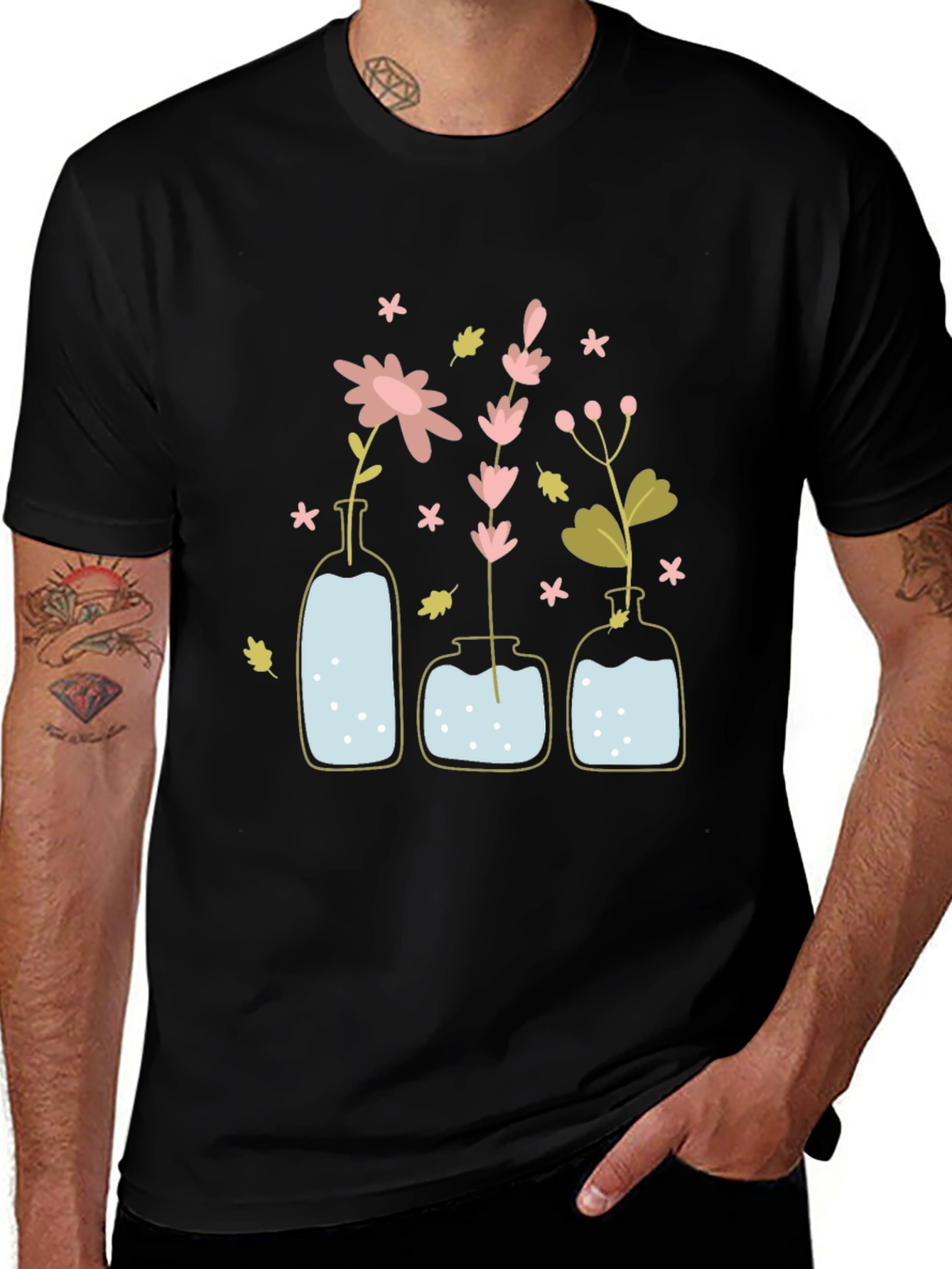 Floral Vases Graphic T-Shirt