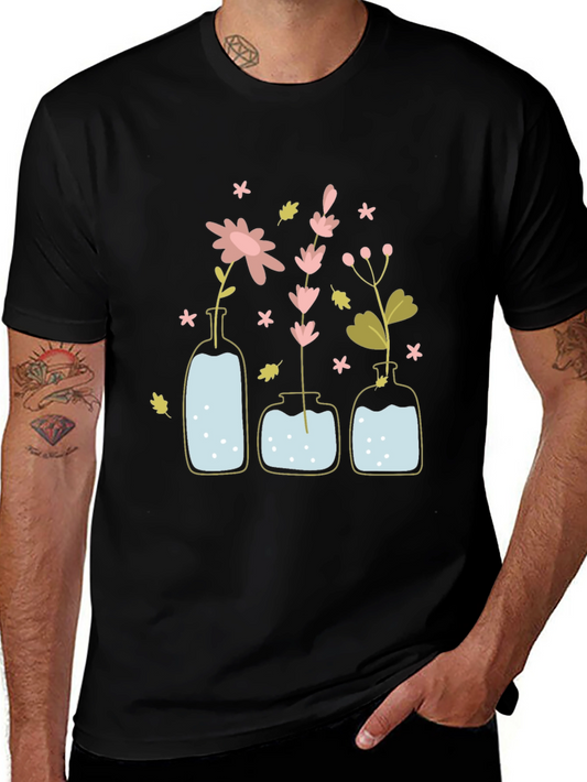 Floral Vases Graphic T-Shirt